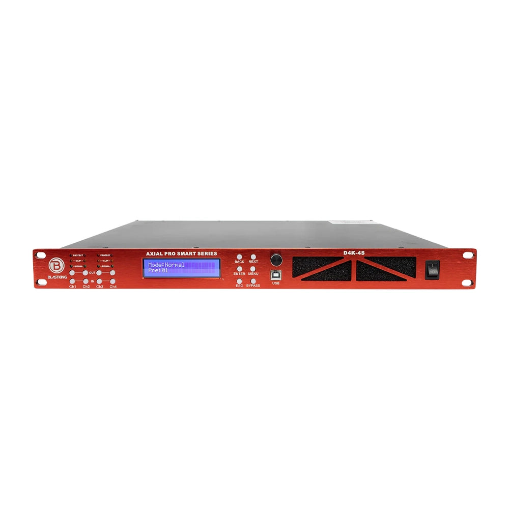 Blastking D4K 4S 4000W 4-Channel Class D Smart Power Amplifier - Professional Audio System for DJ, Live Sound & Home Theater