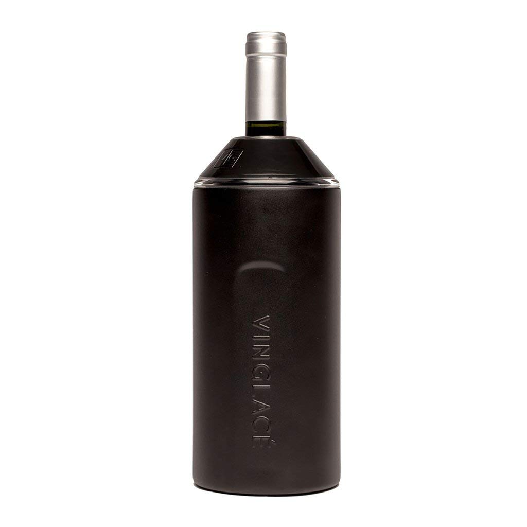 Vinglace Wine Chiller - Insulated Wine Bottle Sleeve for Champagne & White Wine - Portable Cooler Keeps Drinks Chilled Without Ice (Black) - Perfect for Picnics, Parties & Outdoor Dining