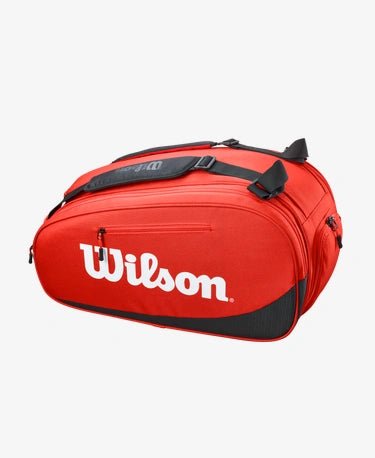 Wilson Tour Padel Bag - Premium Tennis & Paddle Tennis Backpack for Men & Women (Red) - Perfect for Court, Gym & Travel Accessories
