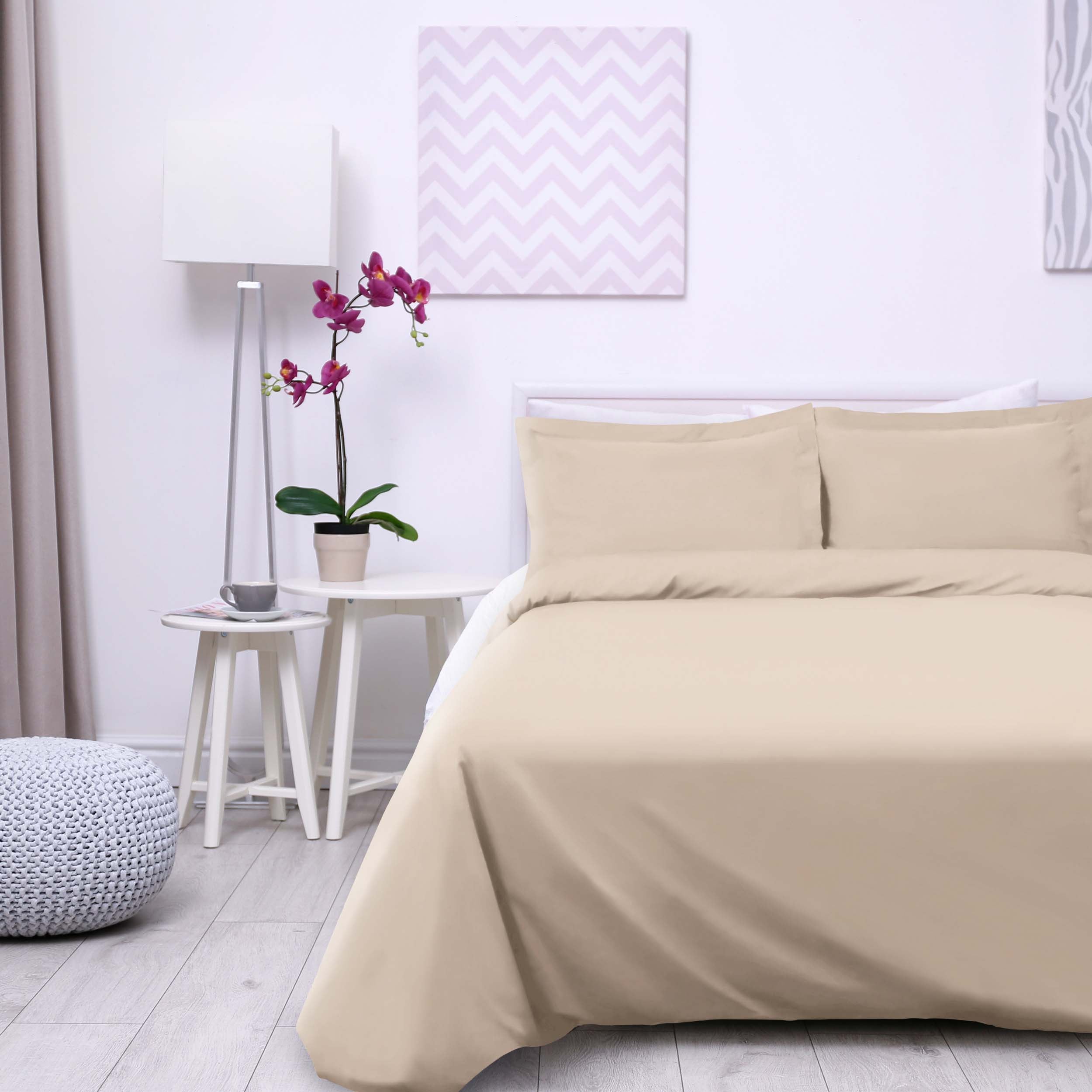 300 Thread Count Cotton Percale Solid Duvet Cover Set - Queen Size, Breathable & Soft Bedding Set for All Seasons - Perfect for Master Bedroom, Guest Room & Hotel Use