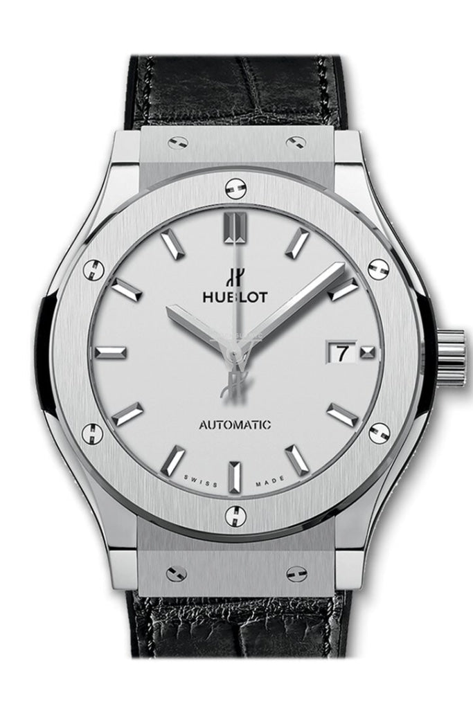 Hublot Classic Fusion Men's Automatic Watch - Titanium Case, Opaline Dial, Model 511.NX.2611.LR - Luxury Timepiece for Business & Formal Occasions