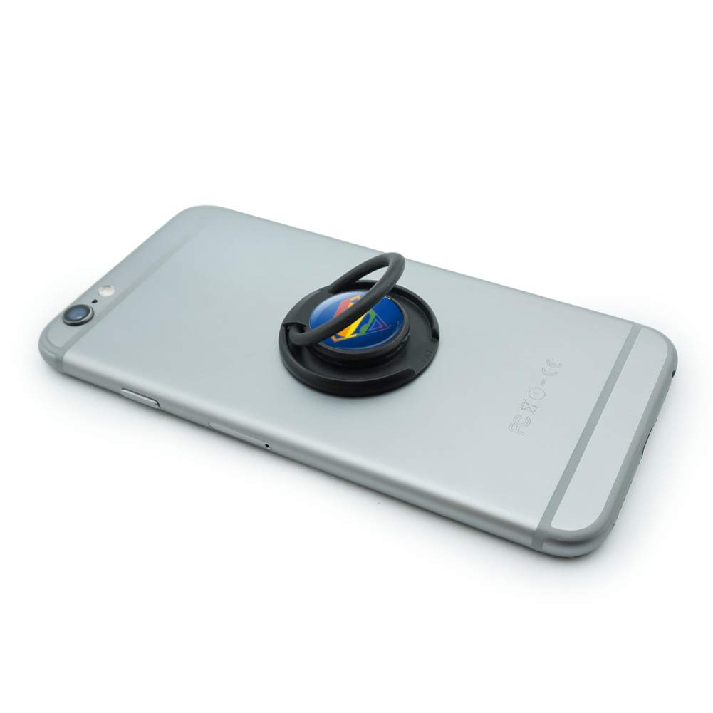 Superman Rainbow Shield Logo Mobile Phone Ring Holder - Adjustable Finger Grip Stand for iPhone Samsung Android, Perfect for Selfies Video Calls Gaming and Reading
