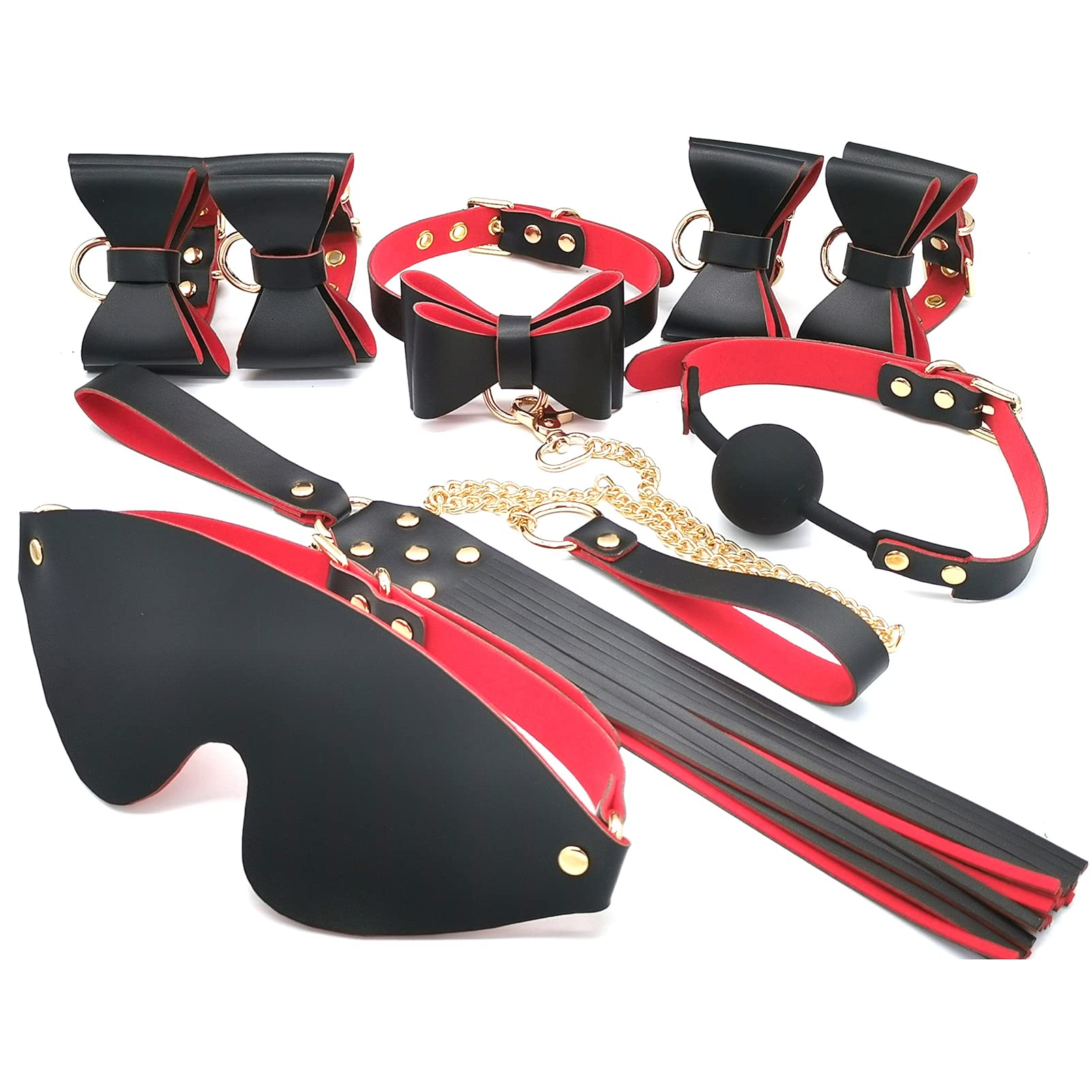 Premium Bondage Kit for Couples - Eye Mask, Handcuffs, Collar, Whip & Restraints Set for BDSM, Role Play & Sensual Exploration - Perfect for Bedroom Fun, Spicing Up Relationships & Adult Fantasy Play