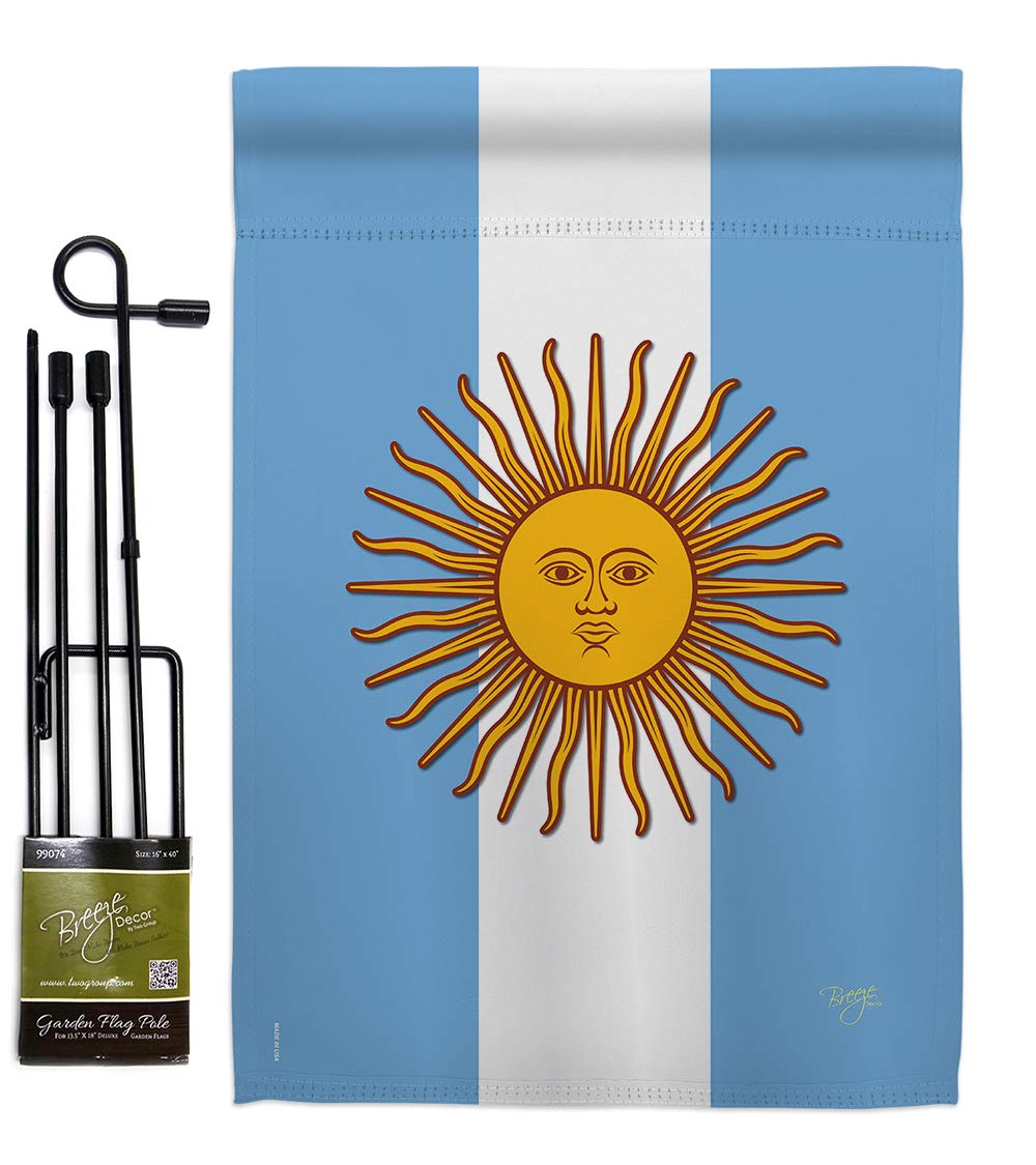 Argentina Garden Flag Set with Pole - 13