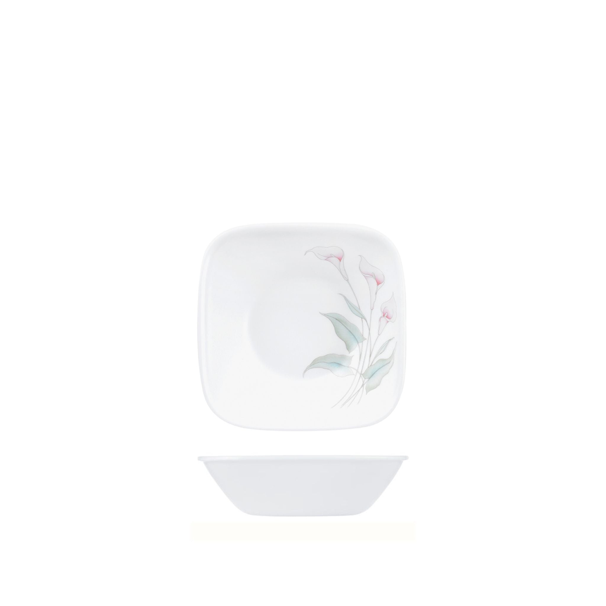 Corelle Square Round 10oz Bowl Set - Durable Dinnerware for Everyday Use - Lilyville (2310 LV) - Perfect for Soup, Salad, and Cereal