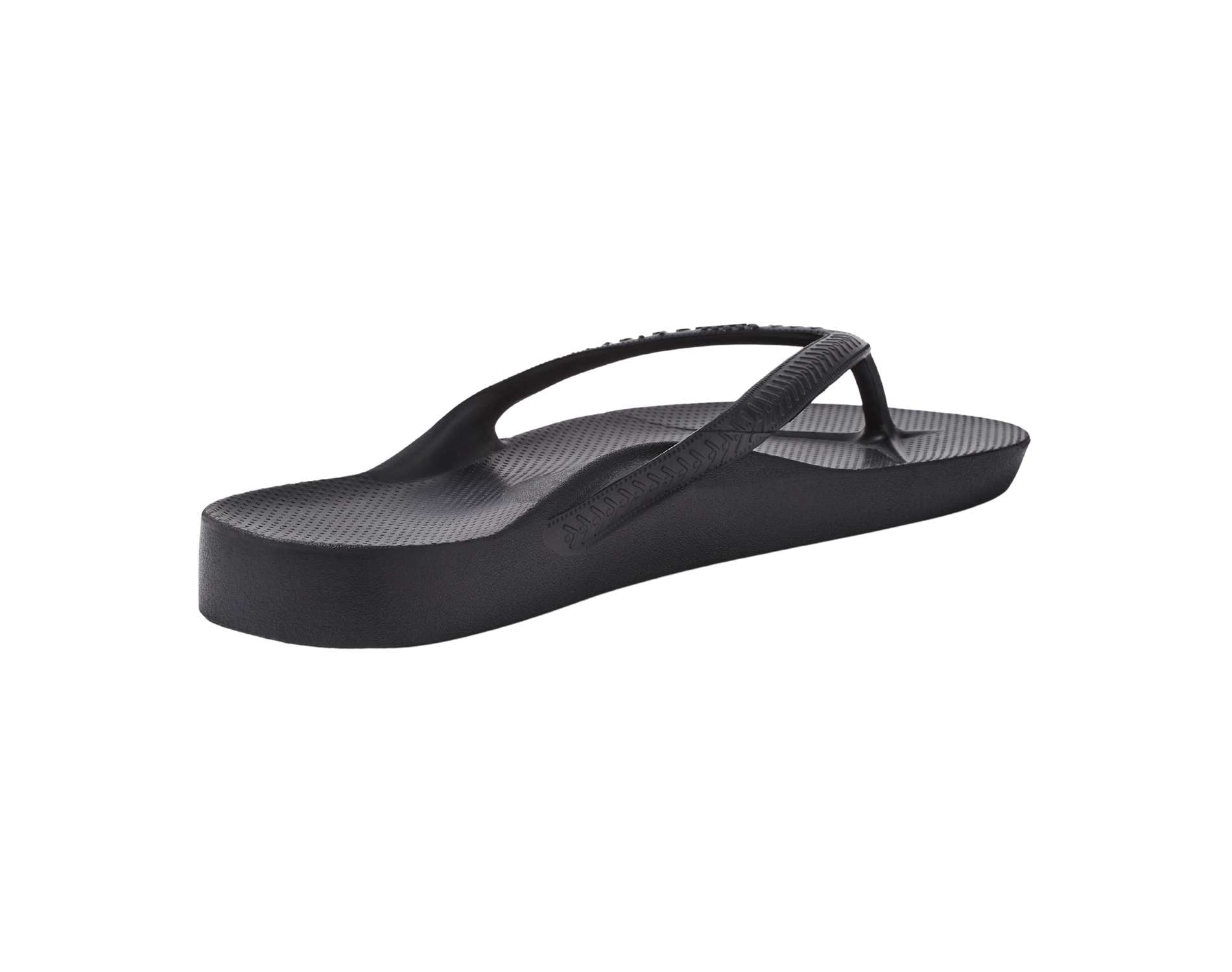 Archie's Arch Support Thongs for Women - Black Comfort Sandals with Orthotic Support - Perfect for Walking, Travel & Everyday Wear