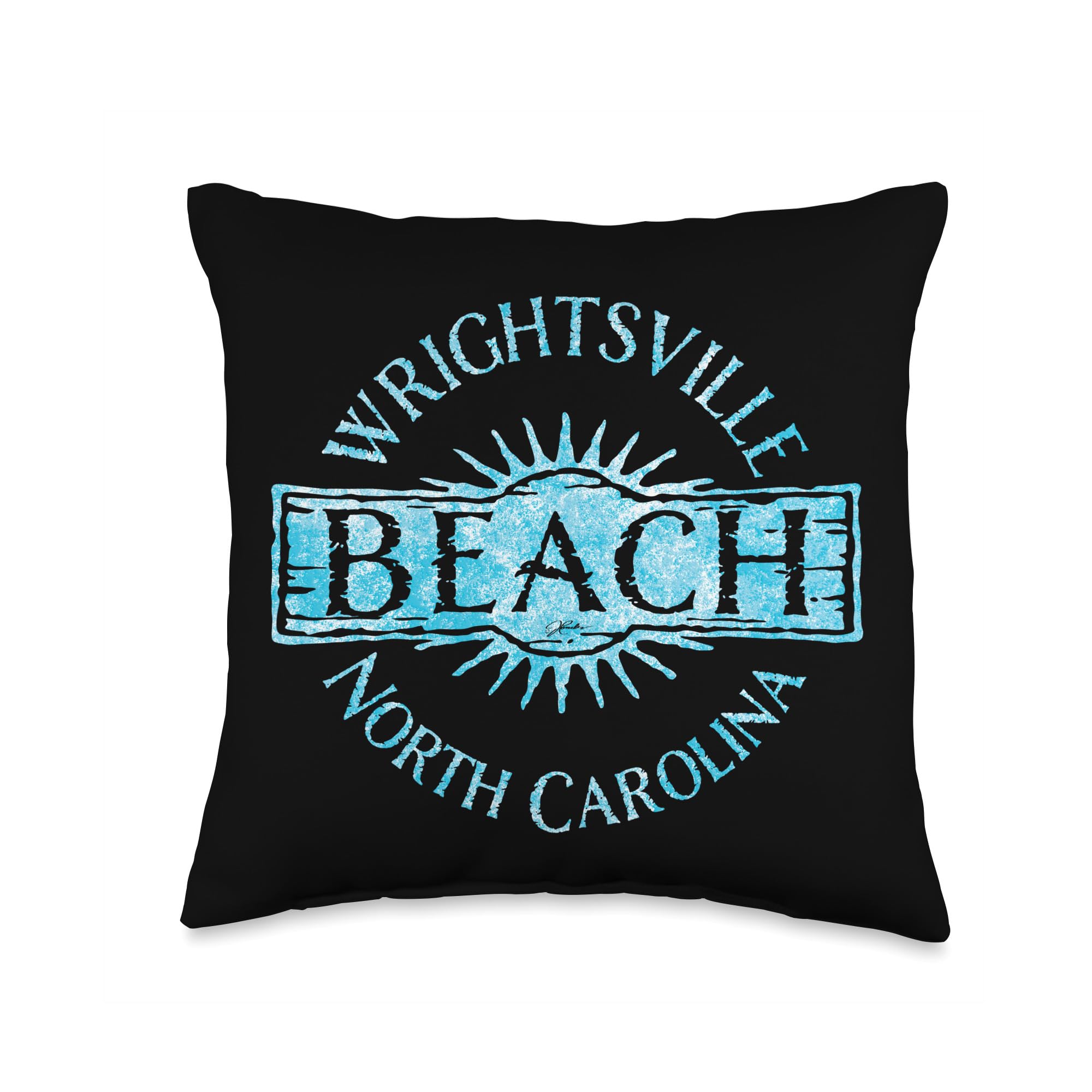 Wrightsville Beach North Carolina Throw Pillow - Coastal Decor Cushion for Sofa, Bed & Home Decor - Perfect Beach House Gift & Living Room Accent