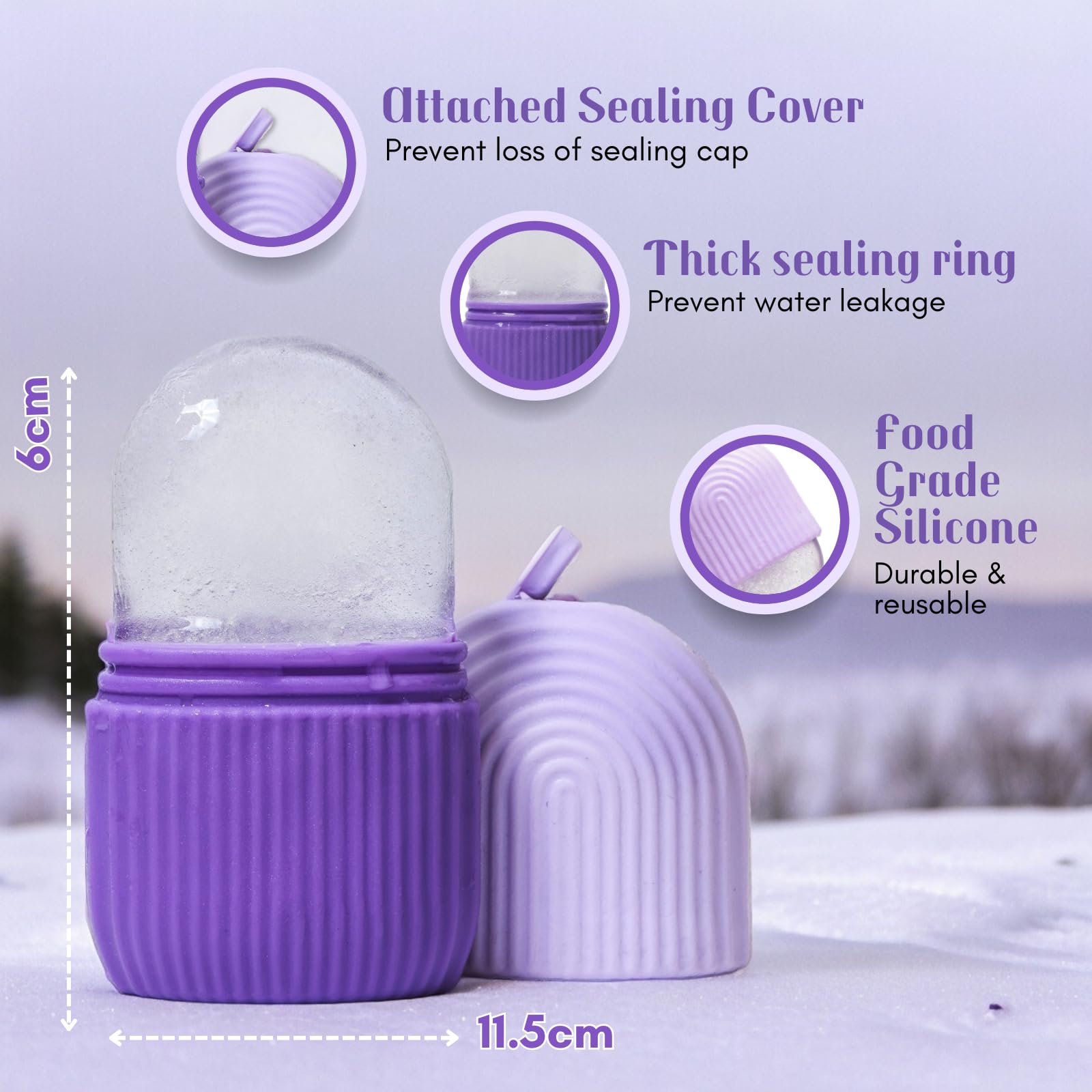 BROMAX Ice Roller for Face & Eyes - Cooling Face Massager for Puffy Eyes & Glowing Skin - Silicone Ice Cube Holder for Women & Men - Perfect for Morning Routine & Post-Workout Recovery
