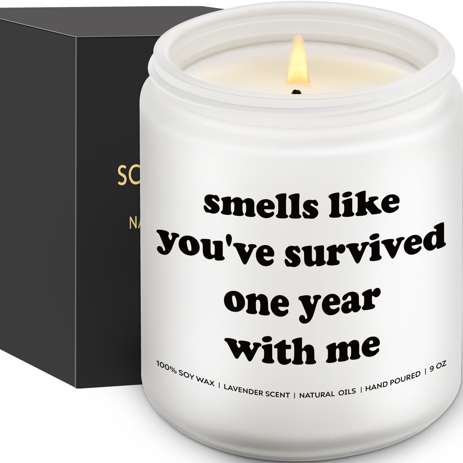 1st Wedding Anniversary Candle - Romantic 1 Year Anniversary Gift for Couples, Husband, Wife, Boyfriend or Girlfriend - Perfect for Celebrating Your First Year Together - Great as a Thoughtful Gift for Best Friends Too