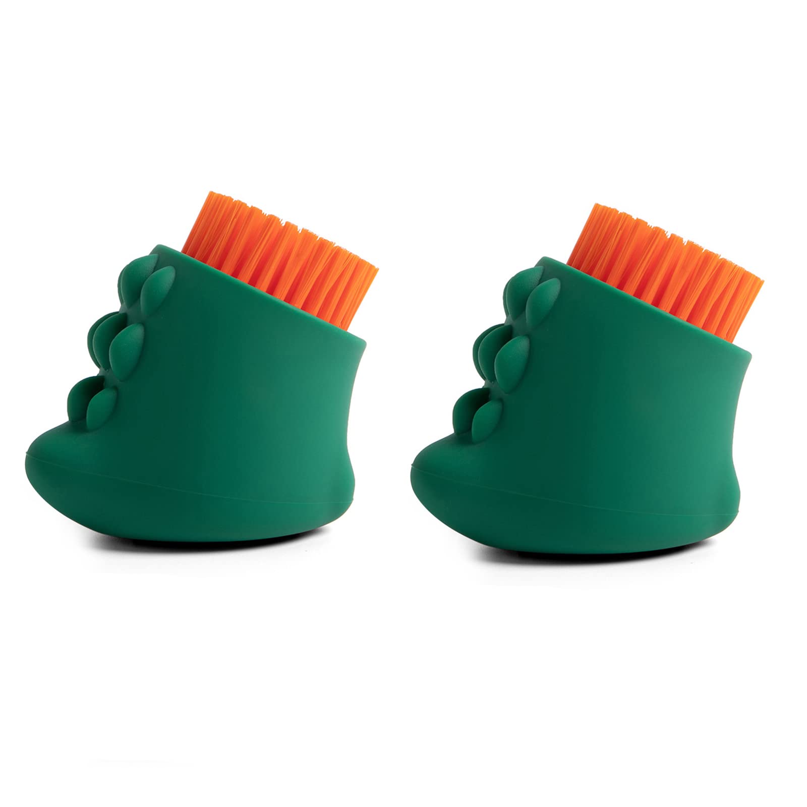 Keebgyy 2 Pack Silicone Laundry Brush - Dinosaur Underwear Brush with Double Head & 3 Brushes, Multi-Purpose Household Clothes Washing Brush, Plastic Soft Cleaning Tool (Green) - Perfect for Delicates, Baby Clothes & Hand Washing