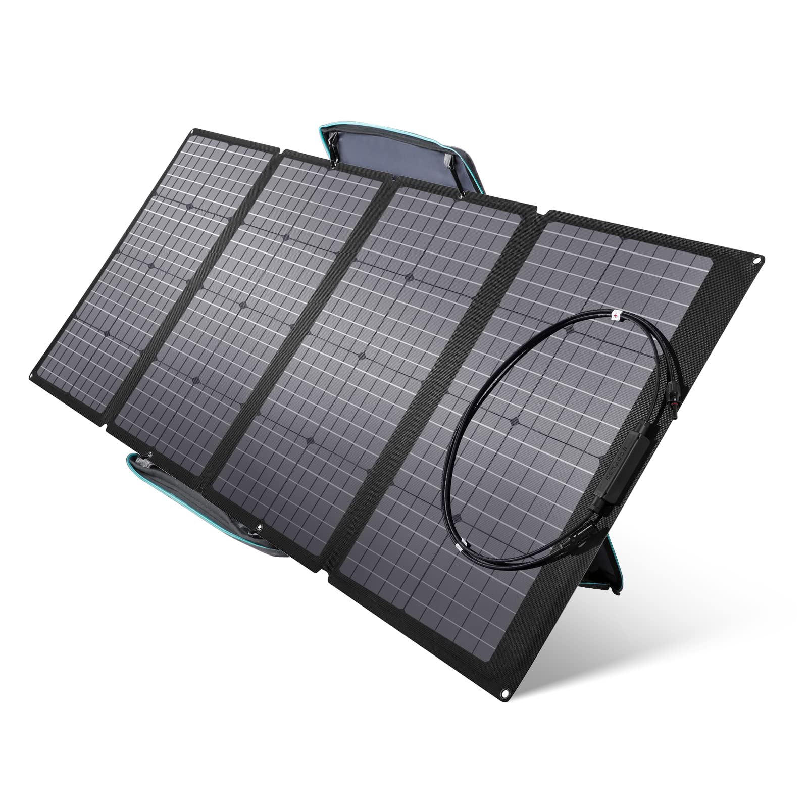 EF ECOFLOW 160W Portable Solar Panel for Power Station | Foldable Solar Charger with Adjustable Kickstand | IP68 Waterproof | Ideal for Outdoor Camping, RV Trips & Off-Grid Power Systems | Solar Generator Charging for Emergencies & Adventures