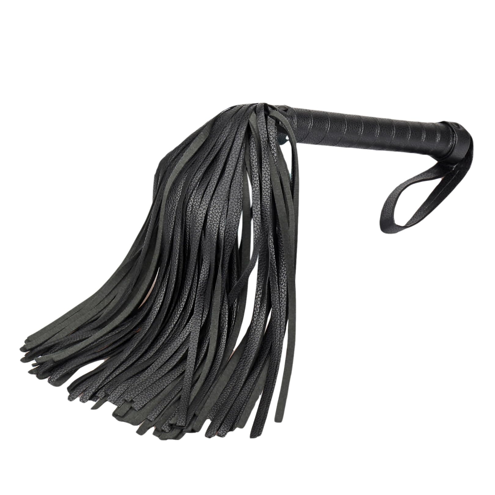 Premium PU Leather Sex Whip Flogger for Couples - 2-in-1 BDSM Toy for Sensual Play, Spanking & Flirting - Soft Skin-Friendly SM Whip for Women & Men (Black) - Perfect for Bedroom Fun, Roleplay & Intimate Bonding