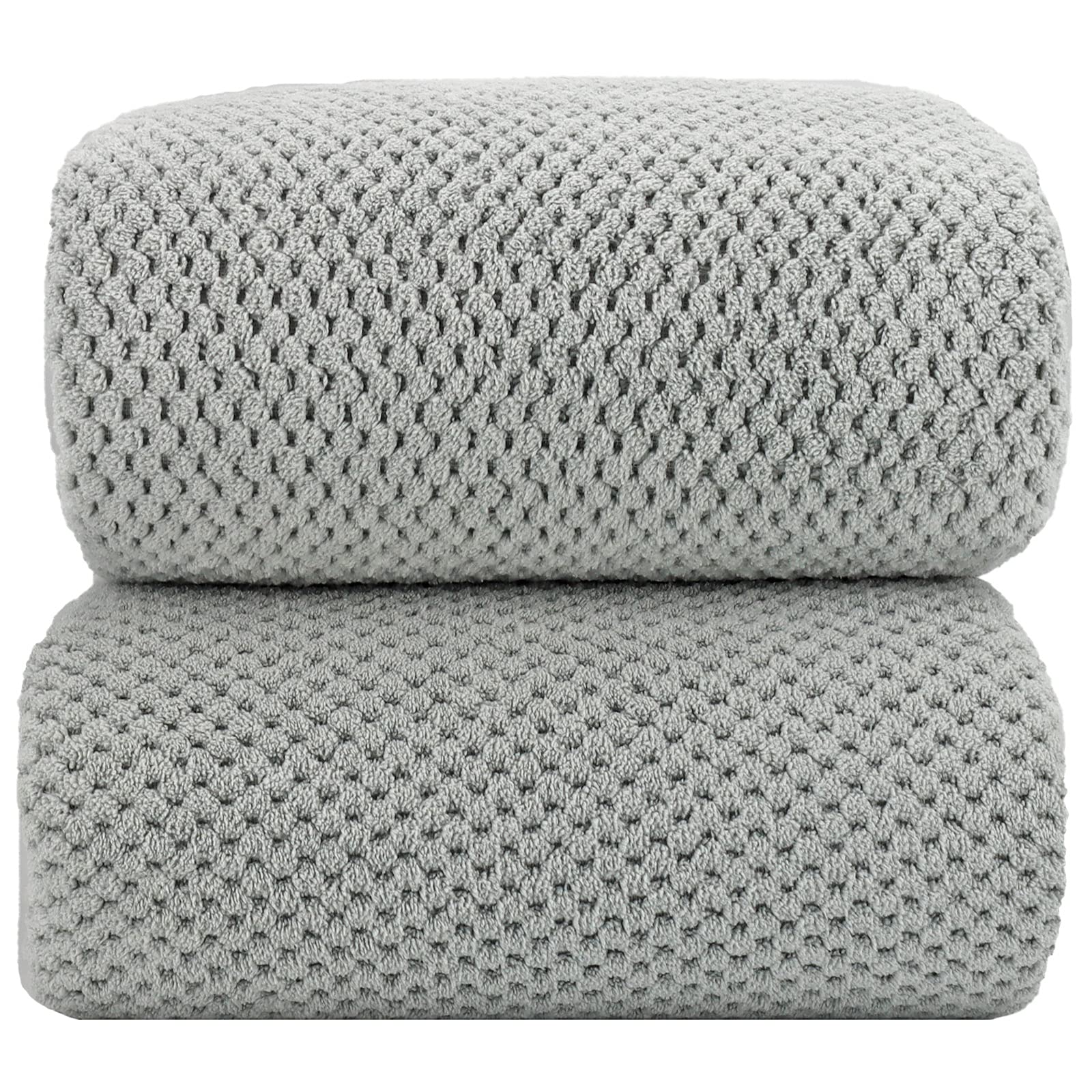 Premium Oversized Bath Towels Set - 39x78 Inch Super Soft & Highly Absorbent Luxury Bath Sheets for Adults | Microfiber 80% Polyester (Grey, 2 Piece) | Perfect for Spa, Beach, Gym & Luxury Bathroom Experience