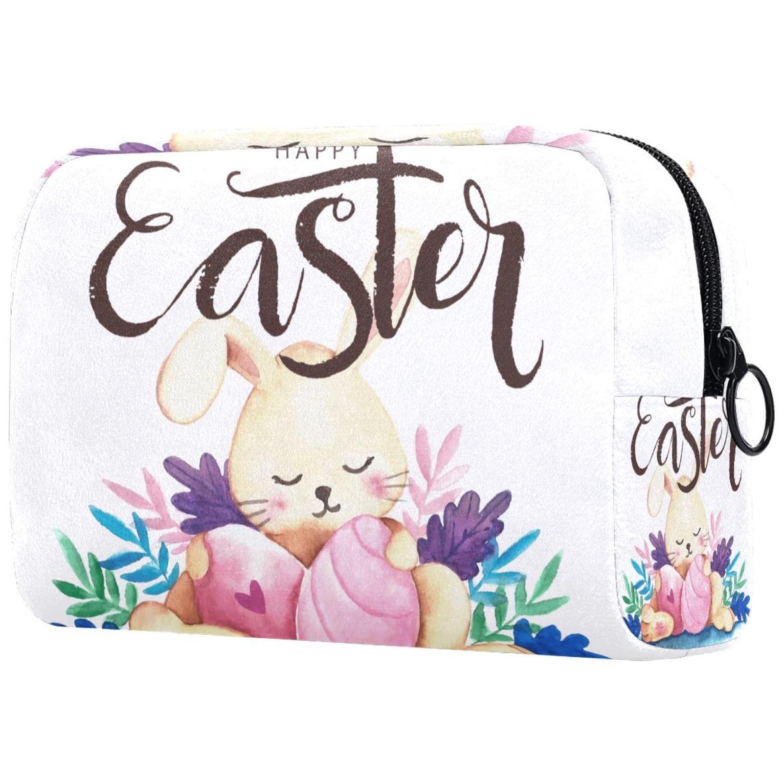 Easter Bunny Makeup Bag Travel Cosmetic Case - Waterproof Toiletry Organizer for Makeup, Shampoo, Accessories & Cosmetics | Perfect for Easter Gifts, Travel & Daily Beauty Storage