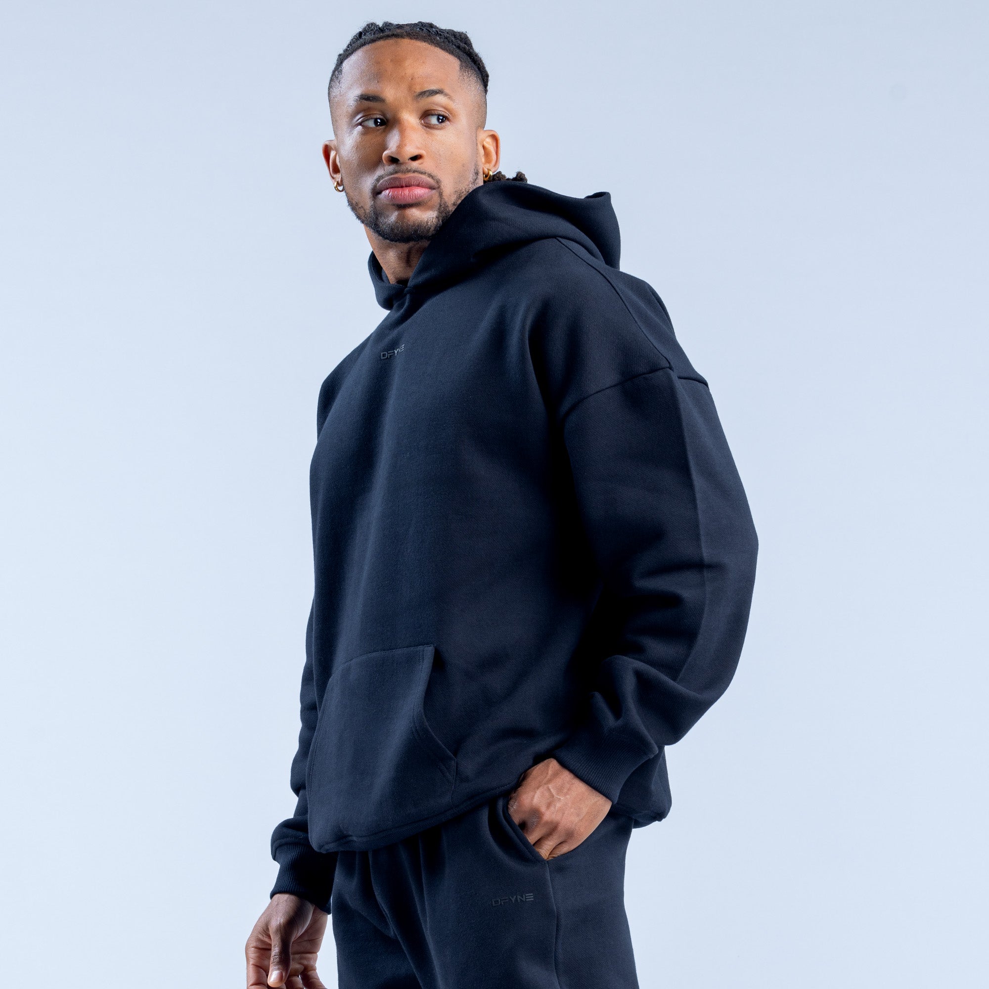 Dfyne Recharge Midnight Black Hoodies for Men & Women - USB Heated Winter Jacket with Battery Pack - Perfect for Outdoor Activities, Camping, and Cold Weather