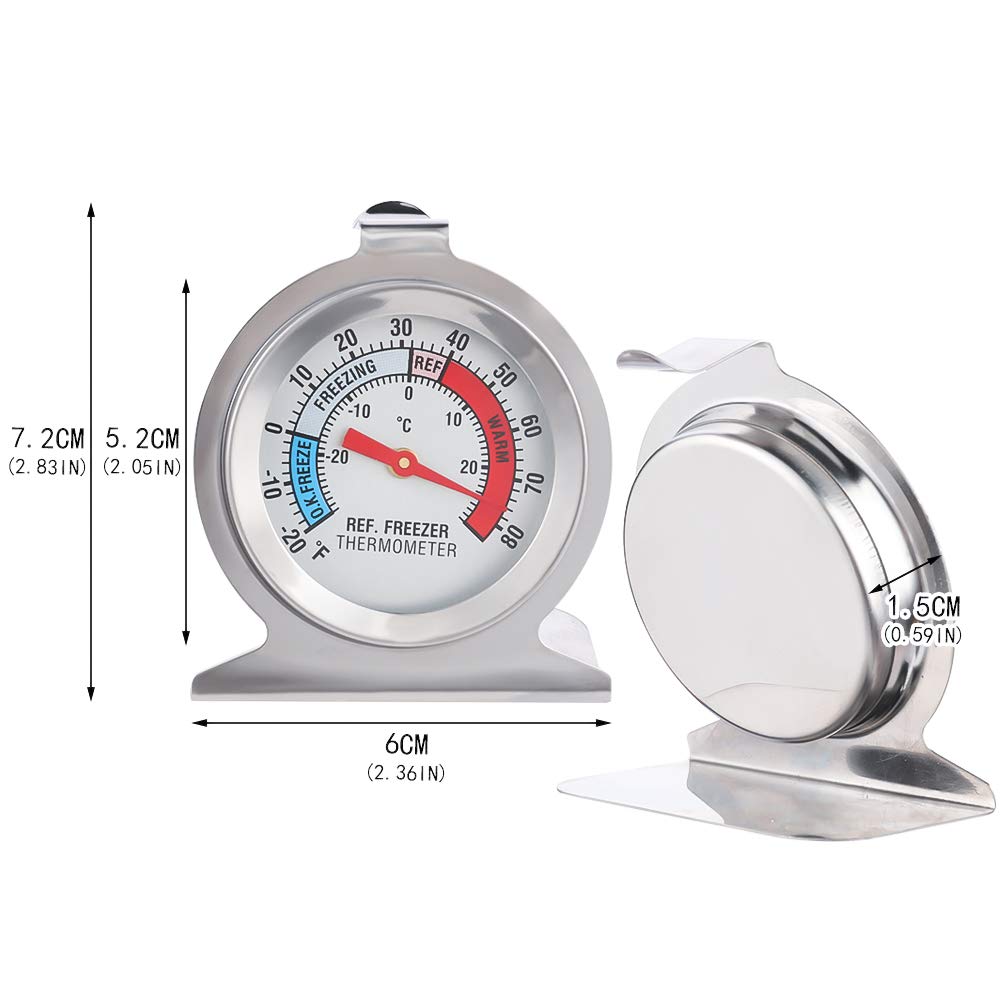 Refrigerator Freezer Thermometer - Large Dial Digital Temperature Gauge for Fridge, Cooler & Freezer (4-Pack) | Perfect for Home Kitchen, Restaurant & Food Storage Monitoring