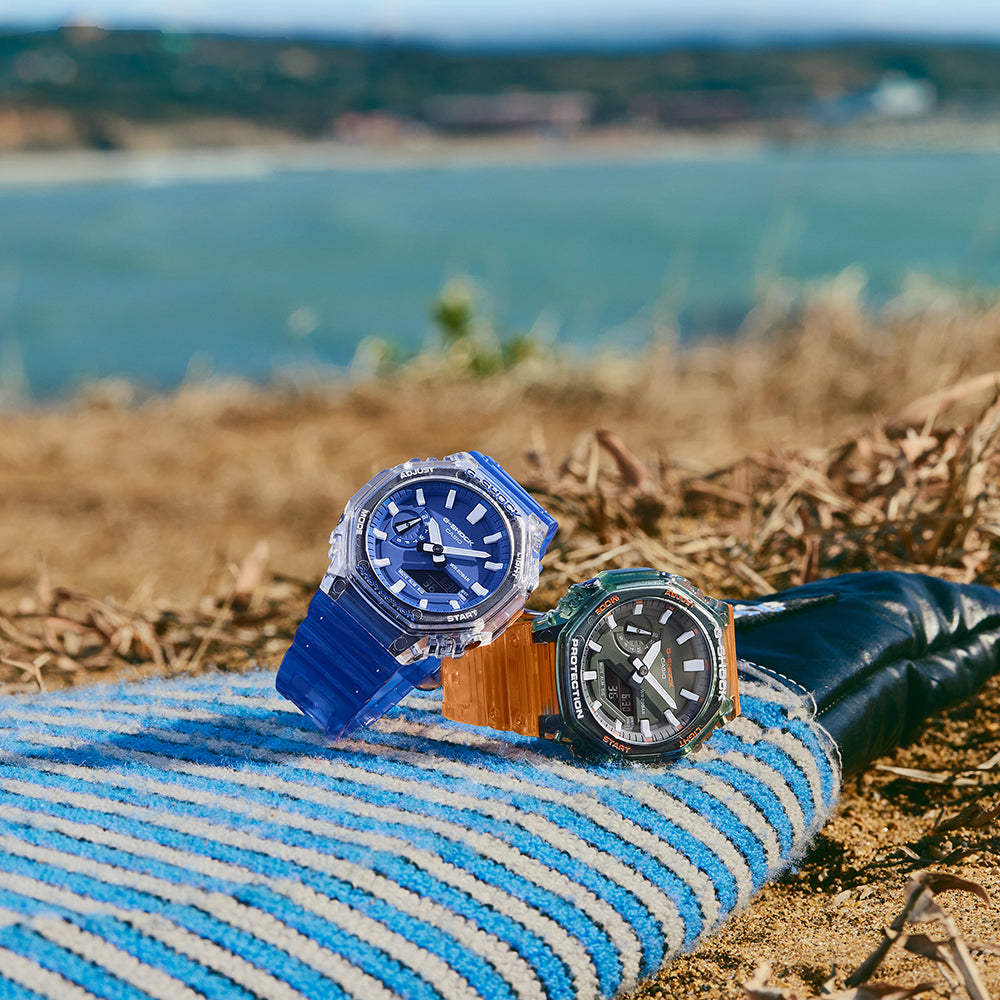 G Shock GA2100HC 4A 'CasiOak' Orange Hidden Coast Series Digital Watch - Stylish & Durable for Outdoor Adventures, Sports & Casual Wear