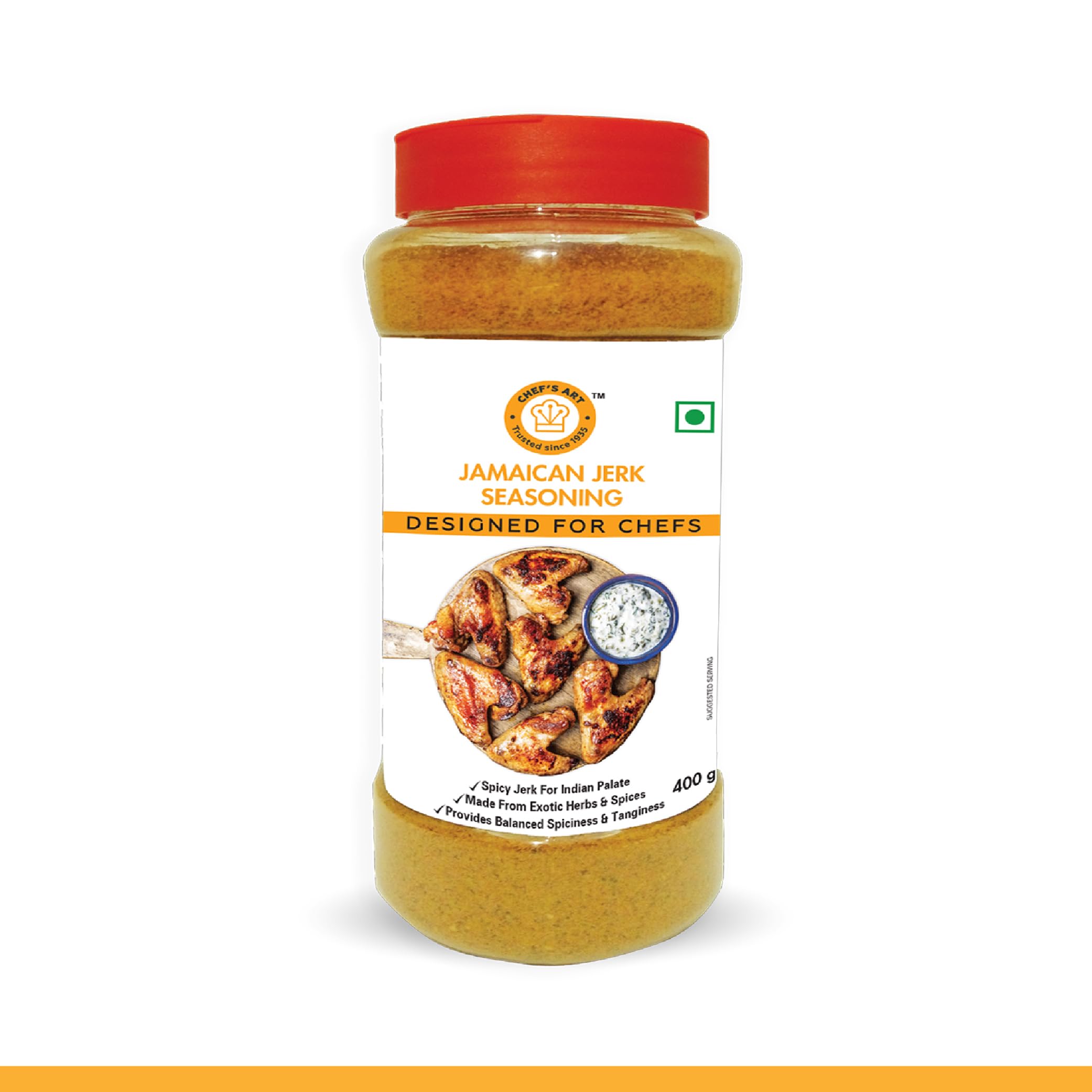 Premium Jamaican Jerk Seasoning 400g - All Natural Spicy & Smoky BBQ Rub - No Preservatives or Artificial Colors - Perfect for Grilled Chicken, Fish, Paneer, Fries & Salad Dressings - Ideal for Summer Cookouts, Backyard BBQs & Caribbean-Inspired Meals