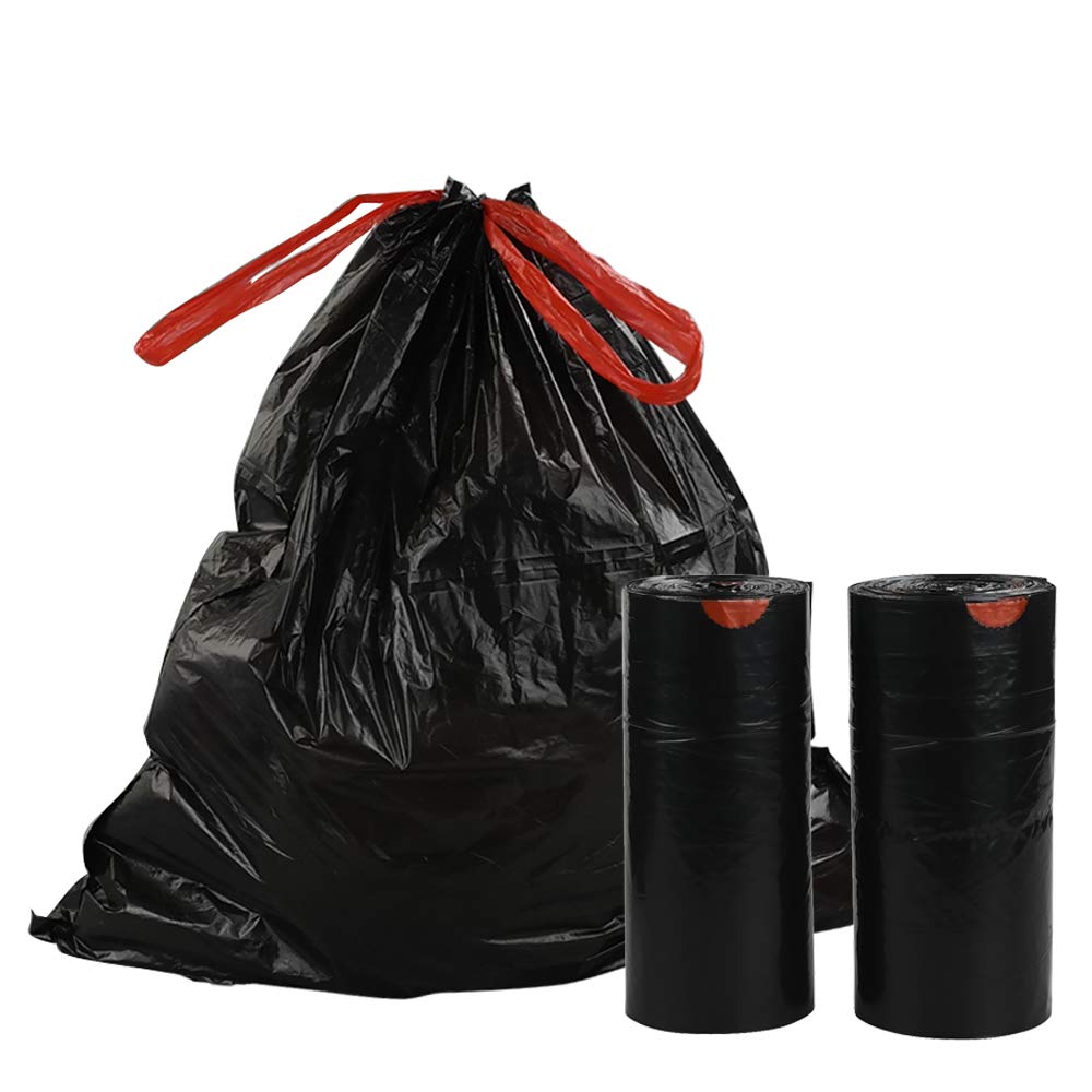 8 Gallon Kitchen Drawstring Trash Bags - 220 Count Black for Home & Office