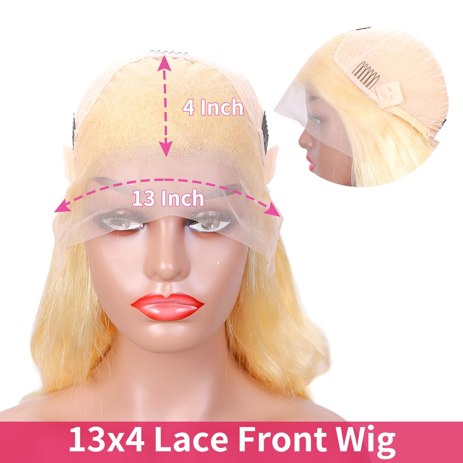 NOELLA 613 Blonde Body Wave Lace Front Wig - 20 Inch Human Hair Wig with 210% Density & 13x4 HD Transparent Lace - Pre Plucked Natural Hairline for Women - Perfect for Cosplay, Daily Wear & Special Occasions