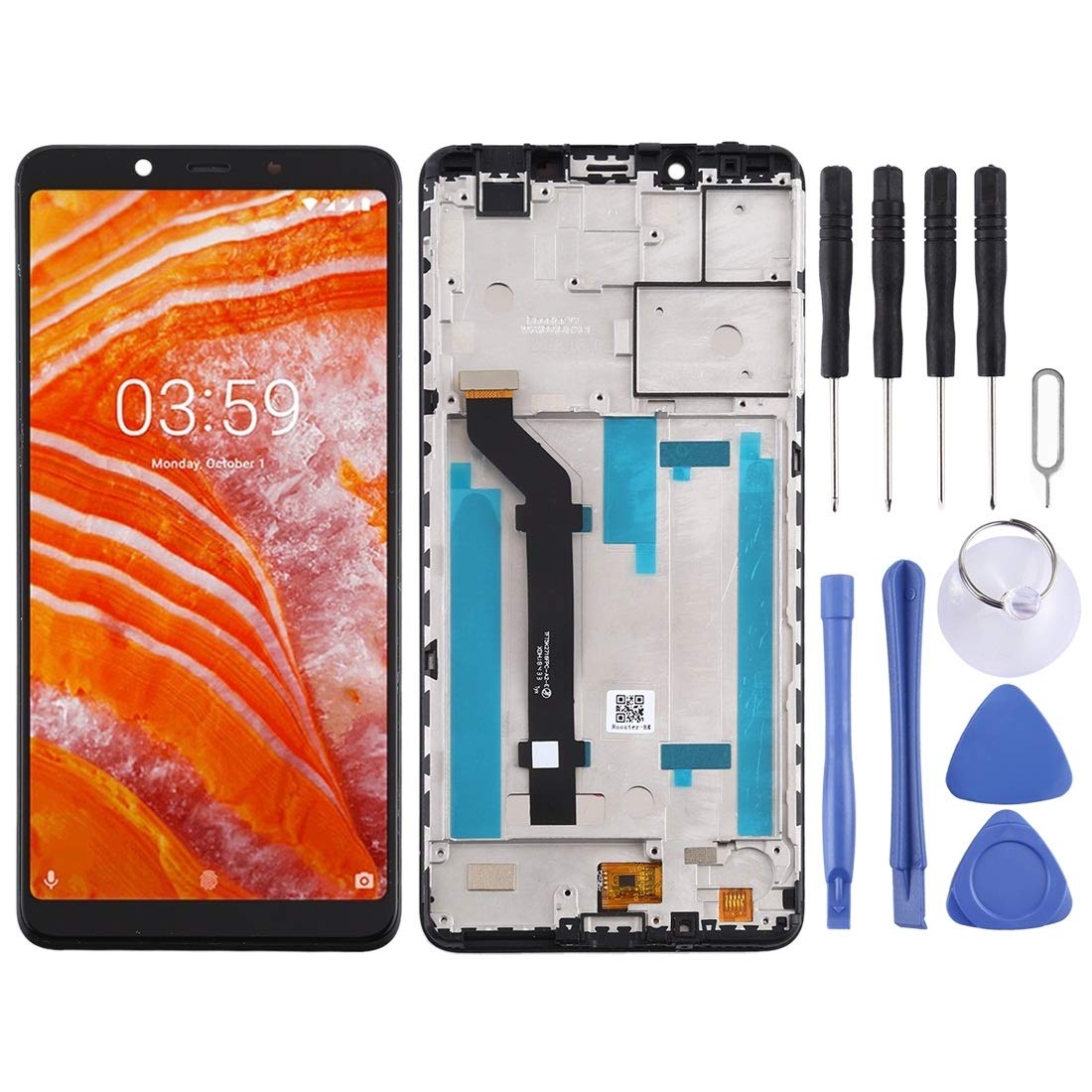 Original Nokia 3.1 Plus TA-1118 LCD Screen & Digitizer Assembly with Frame - Black Replacement Display for Phone Repair (Perfect for DIY Fixes & Professional Technicians)