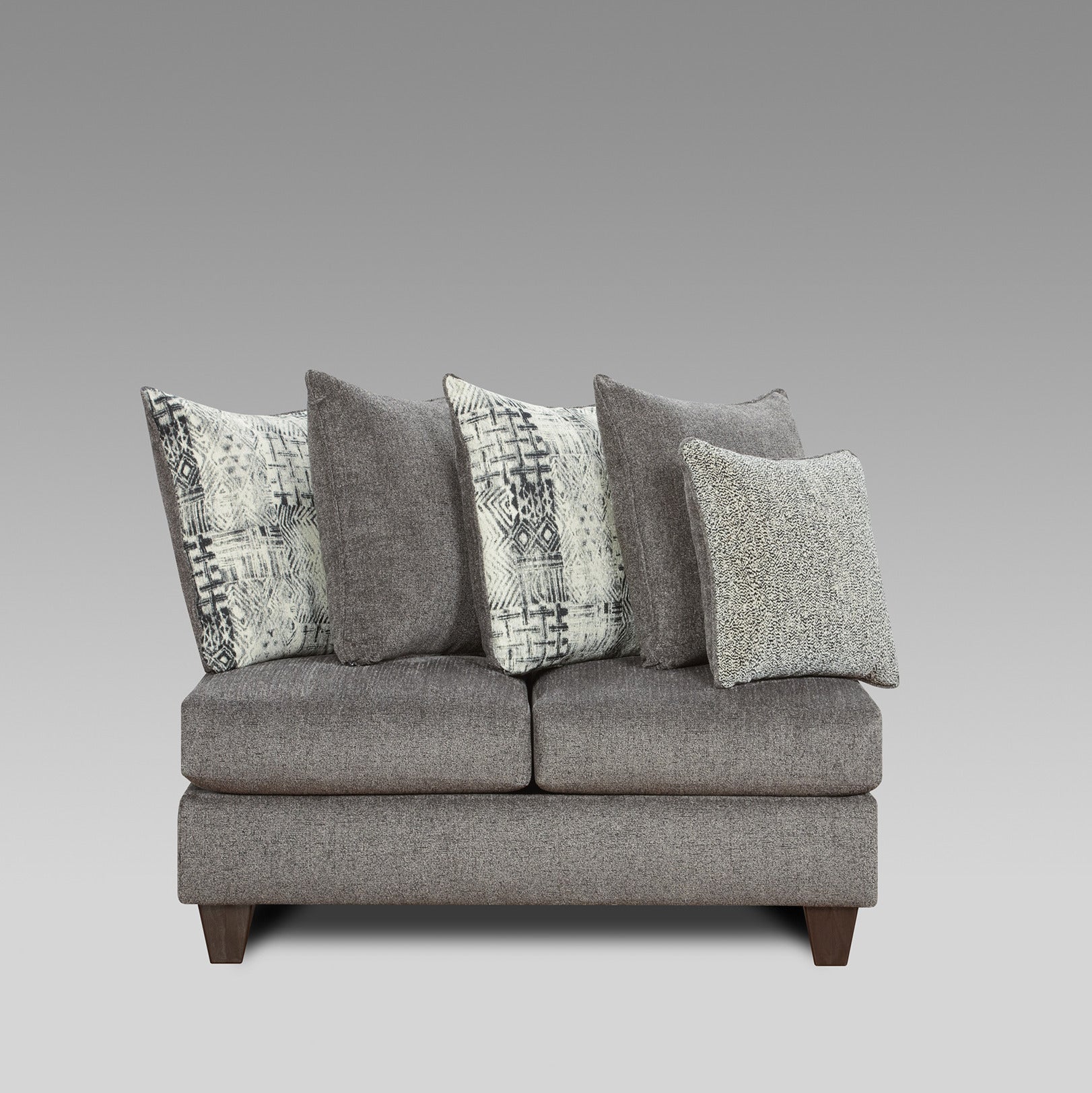 Davoz Upholstered Armless Loveseat - Modern Tori Slate Fabric Sofa for Small Spaces | Perfect for Apartments, Living Rooms & Cozy Reading Nooks