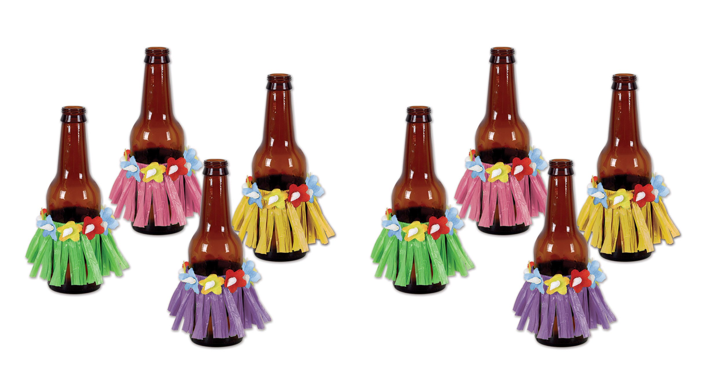 Beistle Colorful Hula Skirts for Tropical Party Decorations - Perfect for Luau, Hawaiian Themed Parties, and Kitchen Drink Decor (Multicolored, 0 US)