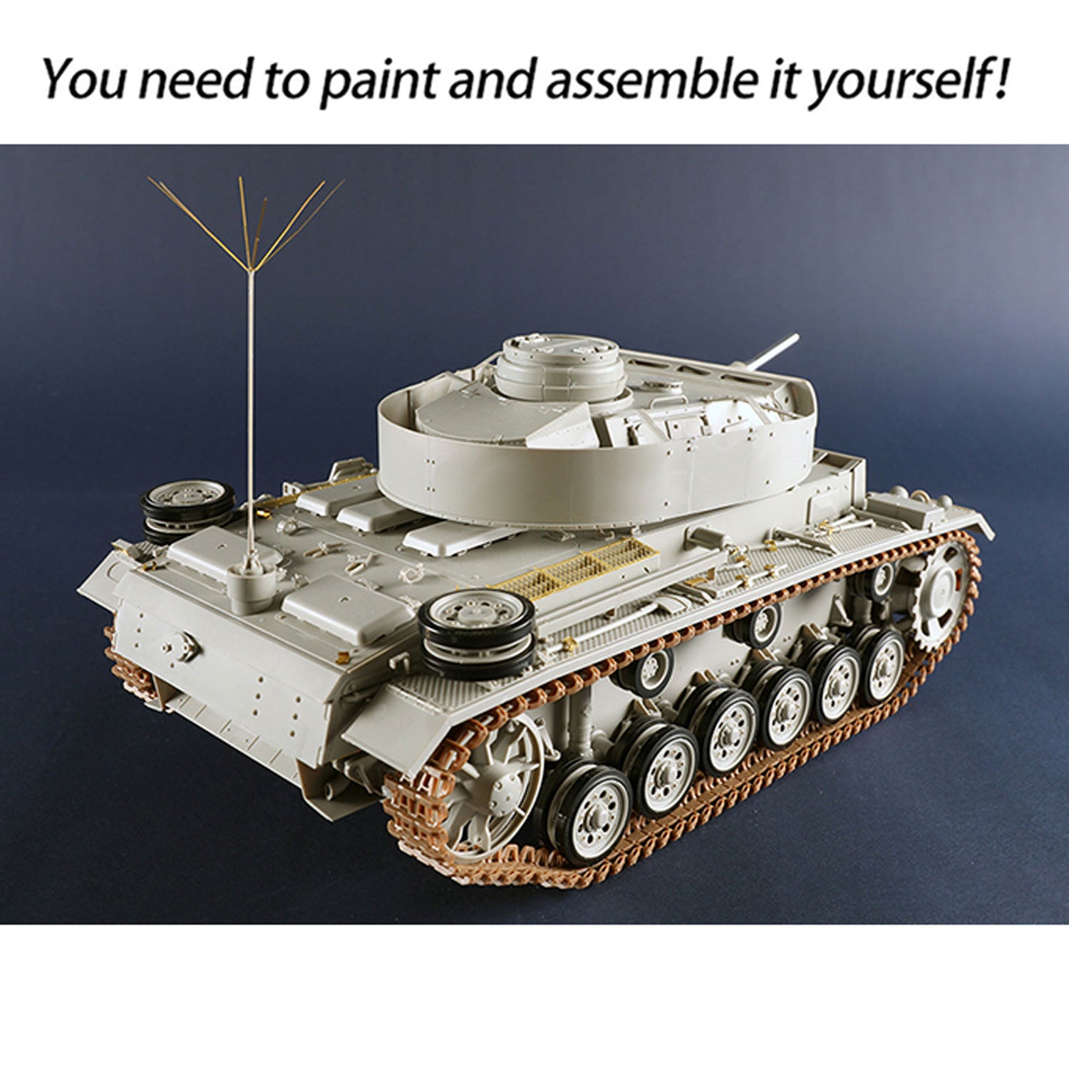 Trumpeter 1/16 PzKpfw III Ausf J German Armor Tank Model Kit - 1700 Parts Unassembled Plastic Military Vehicle with Metal Gun Barrel (00955) - Perfect for WWII History Enthusiasts, Model Builders & Collectors