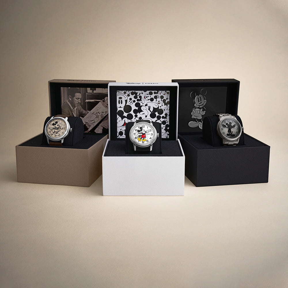 Fossil LE1186 Gunmetal Mickey Heritage Automatic Watch - 100th Disney Anniversary Limited Edition - Perfect for Collectors & Disney Fans