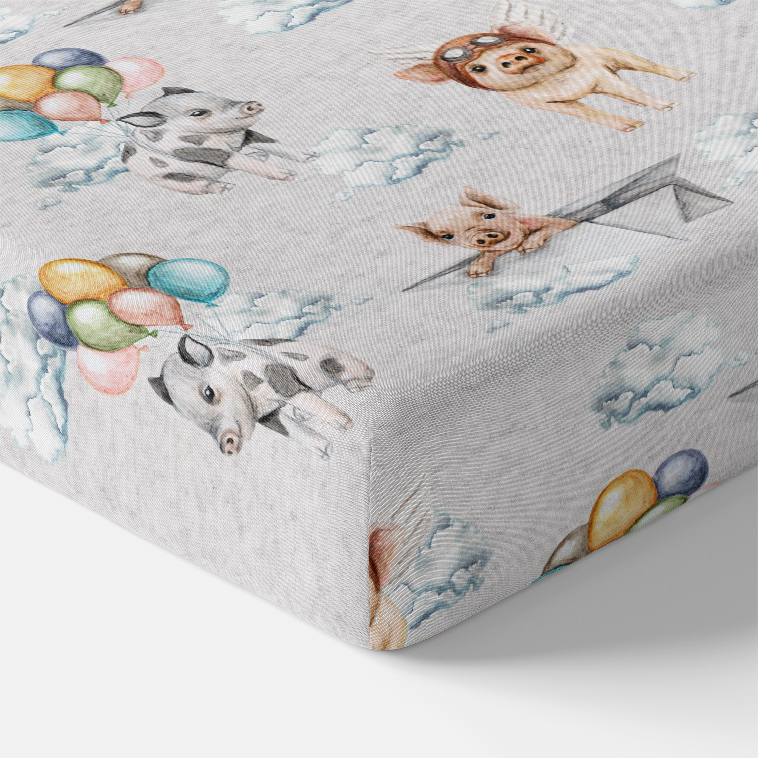 When Pigs Fly Fitted Crib Sheet - Soft Baby Crib Sheets for Nursery, Waterproof & Breathable Cotton Crib Mattress Cover - Perfect for Newborn, Infant & Toddler Bedding (Standard Crib Size)