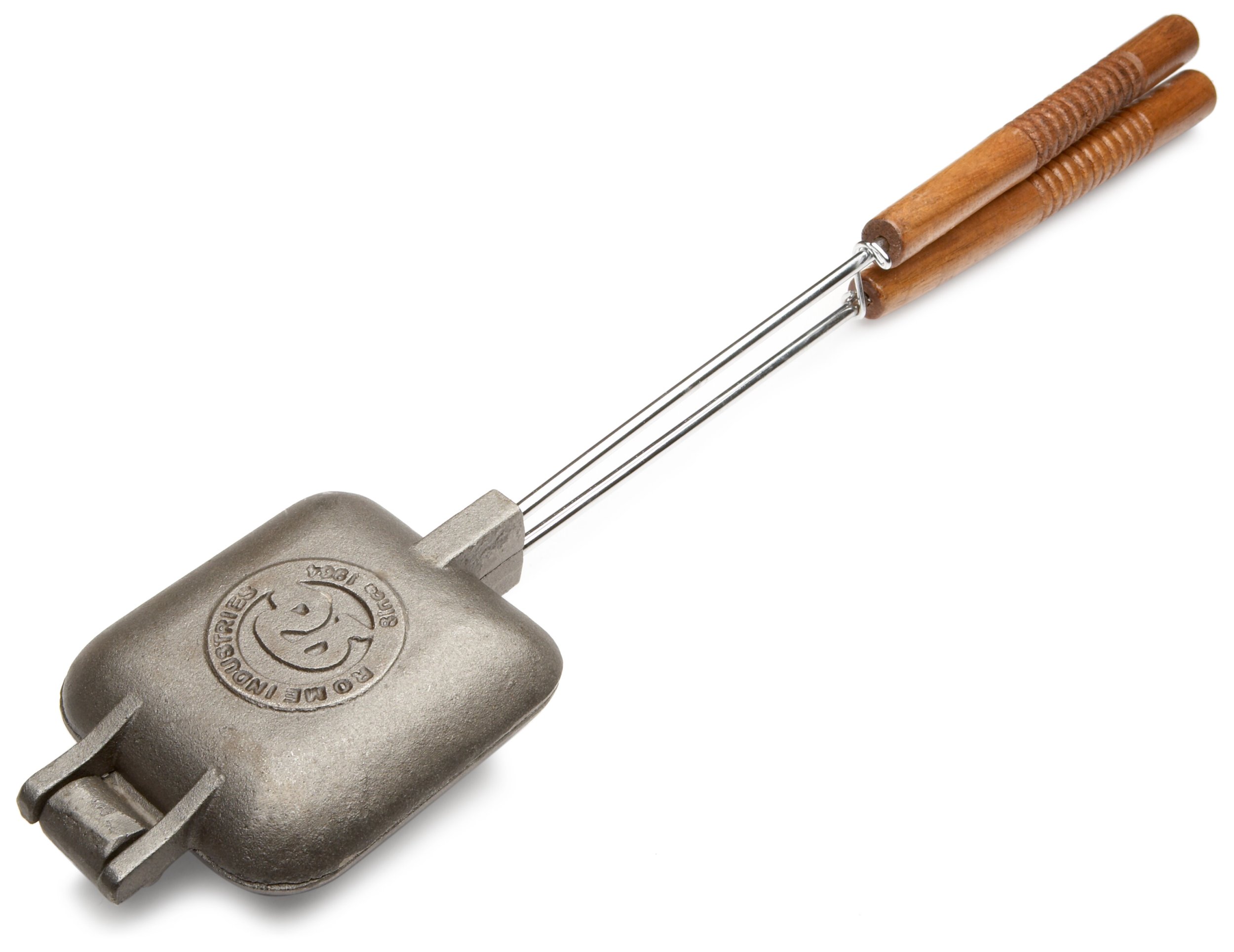 Rome's Square Jaffle Iron - Detachable Steel & Wood Handles for Easy Storage - Perfect for Camping, Picnics & Homemade Sandwiches
