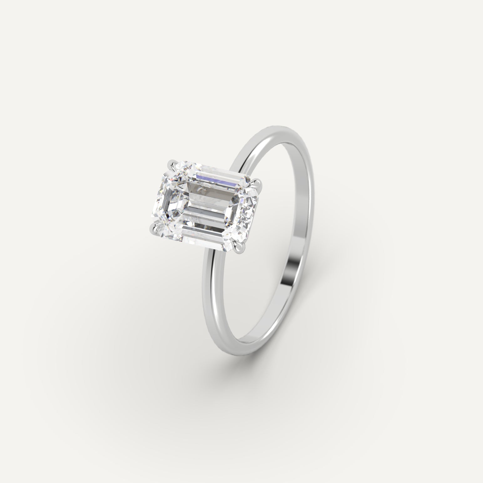 2 Carat Emerald Cut Diamond Ring - Elegant Solitaire Engagement Ring for Women - Perfect for Proposals, Anniversaries & Special Occasions