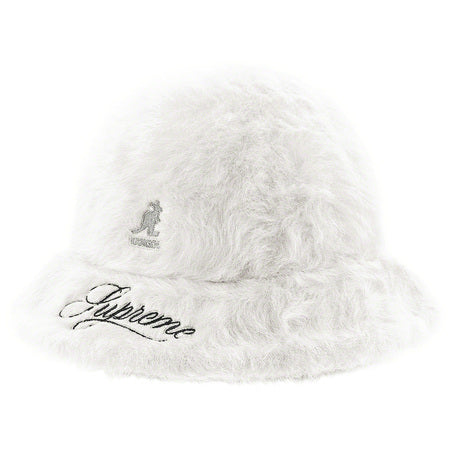Supreme Kangol Furgora Casual White Bucket Hat - Stylish Unisex Summer Sun Hat for Outdoor Activities, Beach, and Travel
