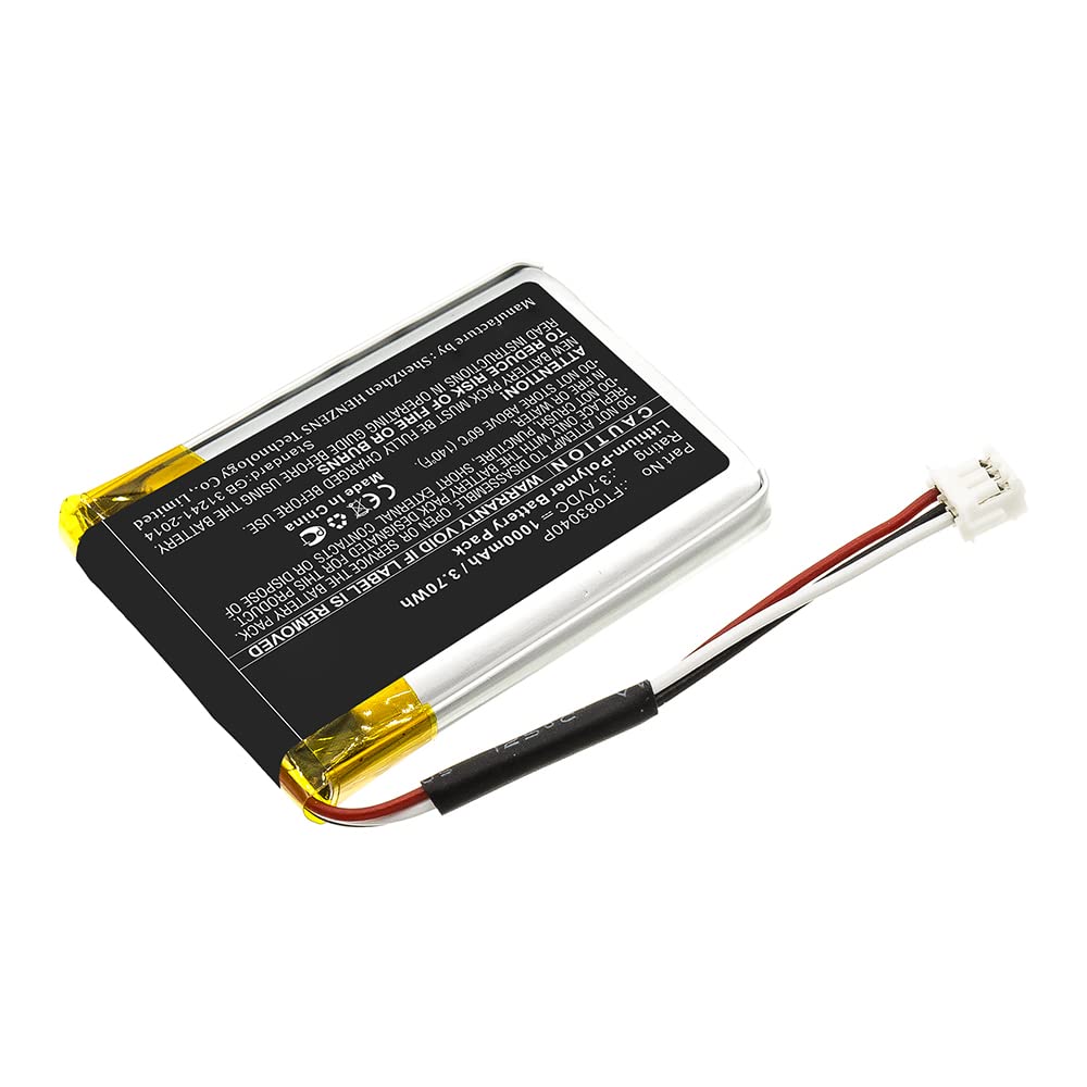 Synergy Digital Wireless Headset Battery - Replacement for Turtle FT083040P Headset (Li-Polymer 3.7V 1000mAh) | Long-Lasting Power for Office, Call Center & Customer Service Professionals