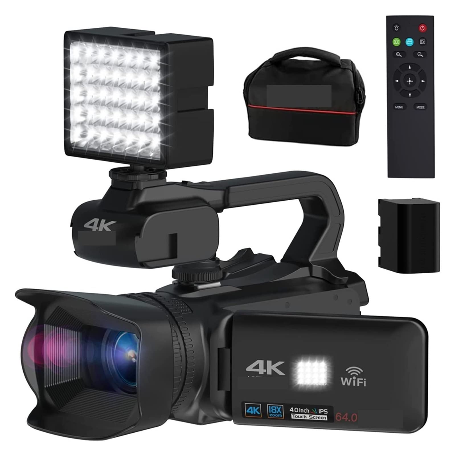 AUBEST 4K HD 64MP Digital Video Camera Camcorder with 18X Zoom, Touch Screen & Auto Focus - Perfect for Vlogging, Live Streaming, Photography (Includes 32GB SD Card) - Ideal for Travel, YouTube Content Creation & Family Events