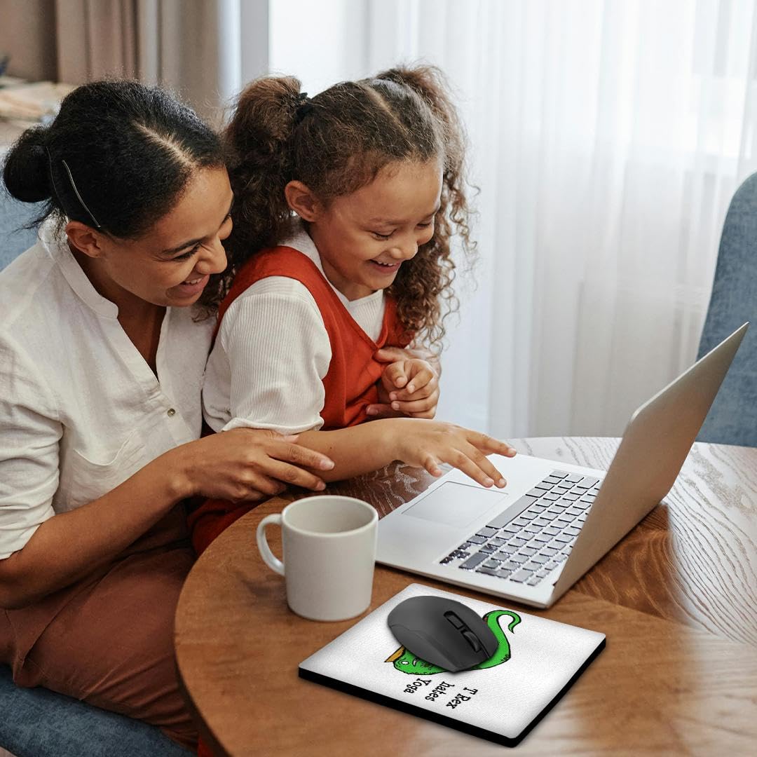 3D Rose Funny T-Rex Hates Yoga Mouse Pad - Non-Slip Rubber Base, Perfect for Office, Gaming & Home Computer Use