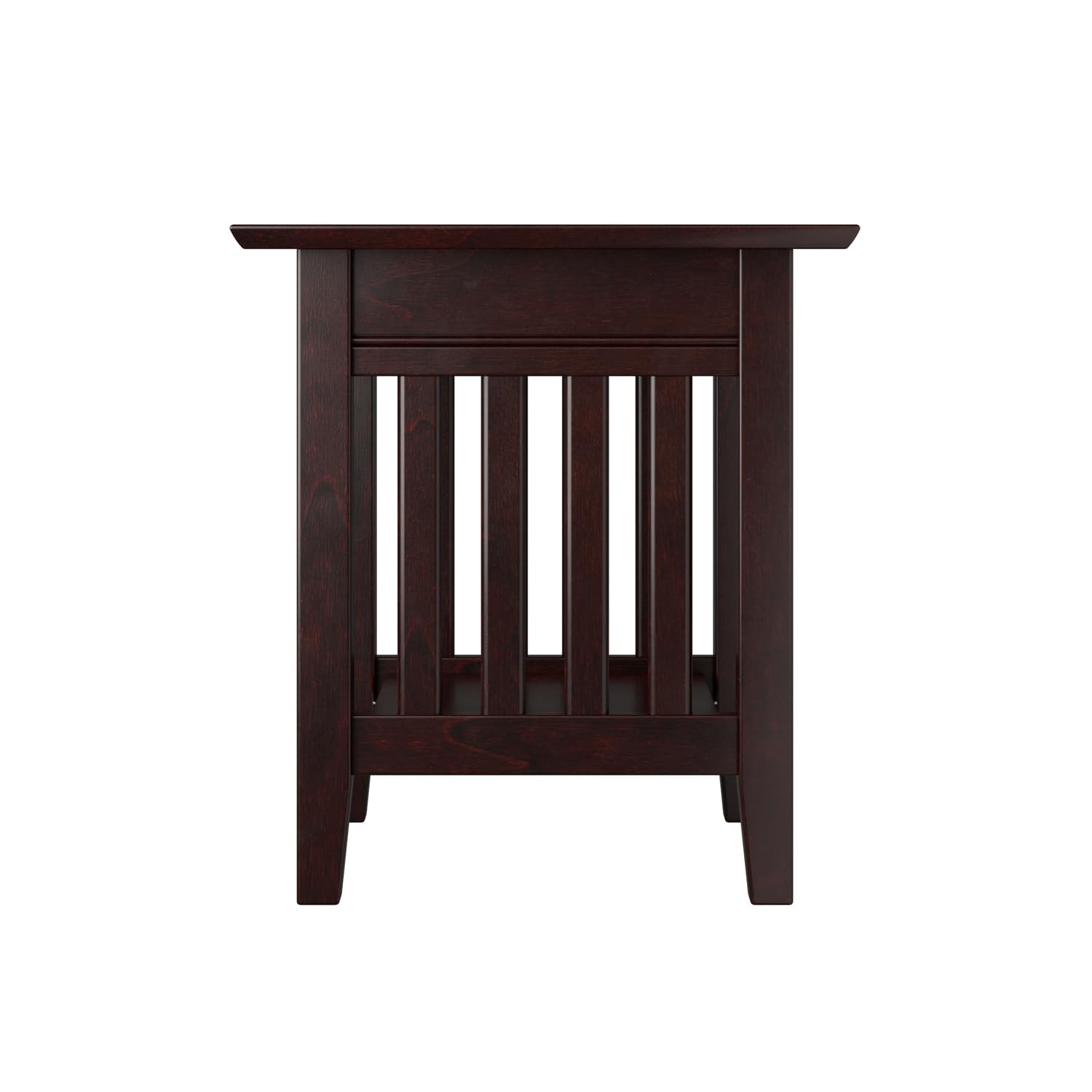 AFI Mission End Table with Charging Station - Espresso Finish Nightstand with USB Ports for Bedroom, Living Room, or Office - Modern Side Table with Built-in Power Outlets