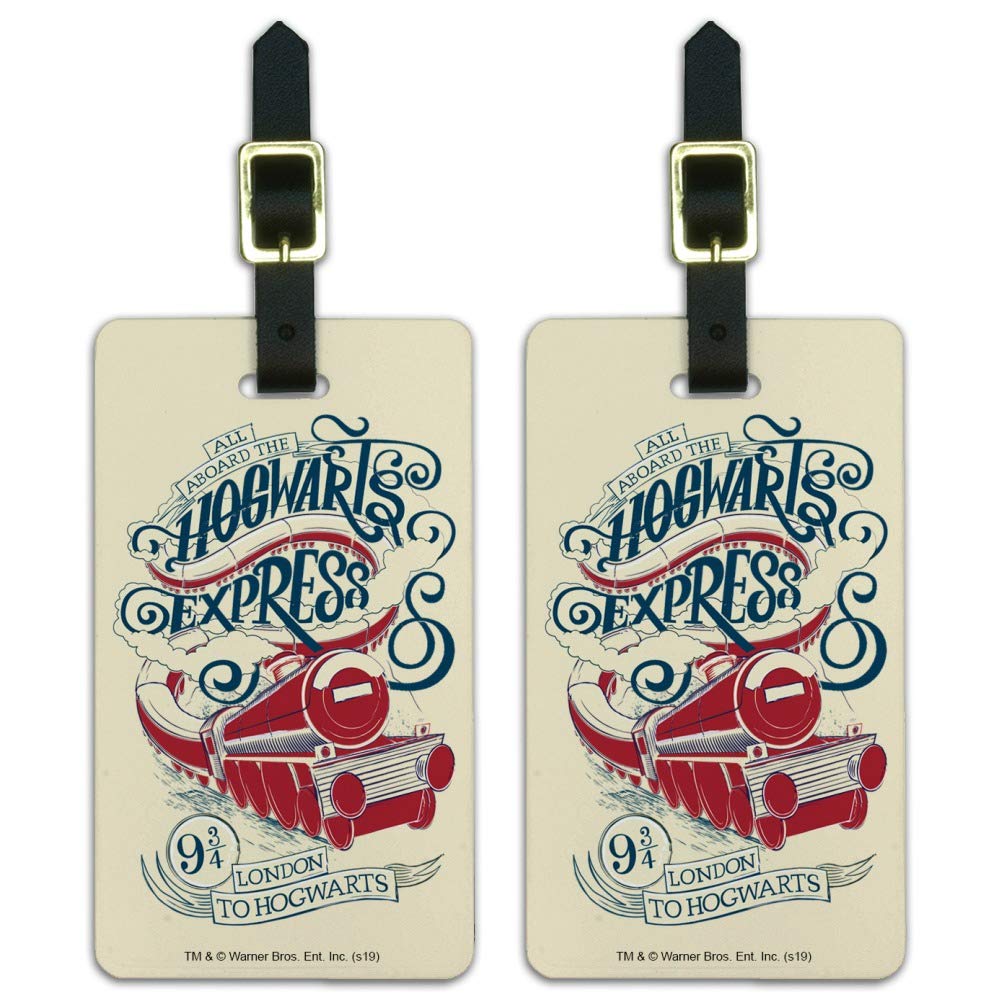 Harry Potter Hogwarts Express Luggage ID Tags - Set of 2 Personalized Suitcase Tags for Carry-On Bags, Travel Accessories for Potter Fans - Perfect for Airports, Train Travel & Themed Vacations