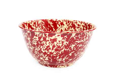 5 Qt Burgundy on Cream Serving Bowl - Elegant Large Serving Dish for Salads, Pasta, and Family Dinners - Perfect for Entertaining and Holiday Gatherings