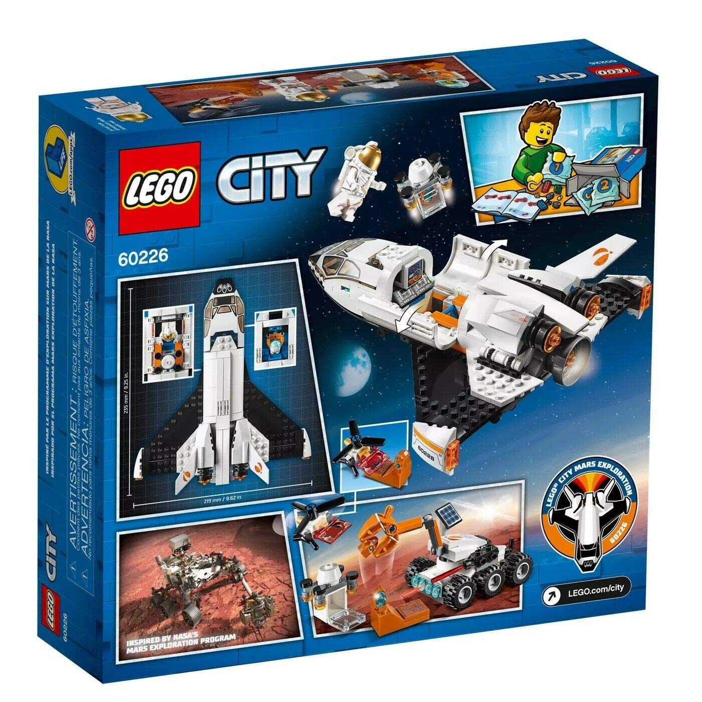 LEGO City Space Mars Research Shuttle 60226 Building Kit with Mars Rover & Astronaut Minifigures - 273-Piece STEM Toy for Kids, Boys & Girls - Perfect for Space Exploration Play & STEM Learning Activities
