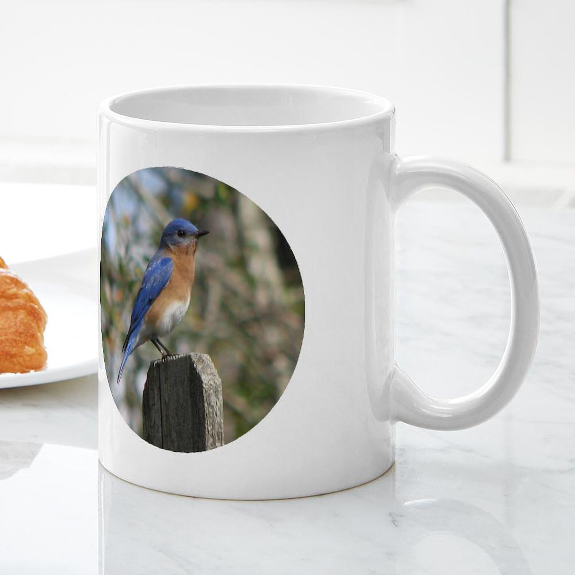 Eastern Bluebird Ceramic Coffee Mug 11 oz (325 ml) - Handmade Gift for Bird Lovers, Perfect for Tea, Hot Chocolate & Office Use - CafePress