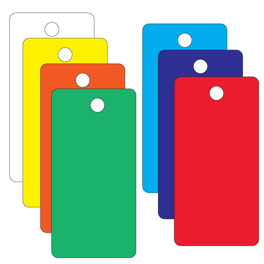 Waterproof Plastic Tags - 175 Blank Colorful Tags (25 per Color) for Organizing, Labeling & DIY Crafts - Durable & Thick for Indoor & Outdoor Use