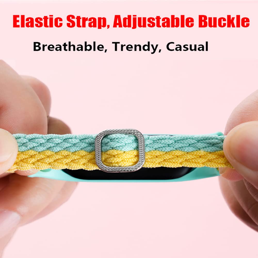 EIHAIHIS Braided Nylon Wristband for Xiaomi Mi Band 7/6/5/4/3 - Adjustable Elastic Solo Loop Strap Replacement - Sport & Fitness Smartwatch Accessories for Running, Swimming & Daily Wear