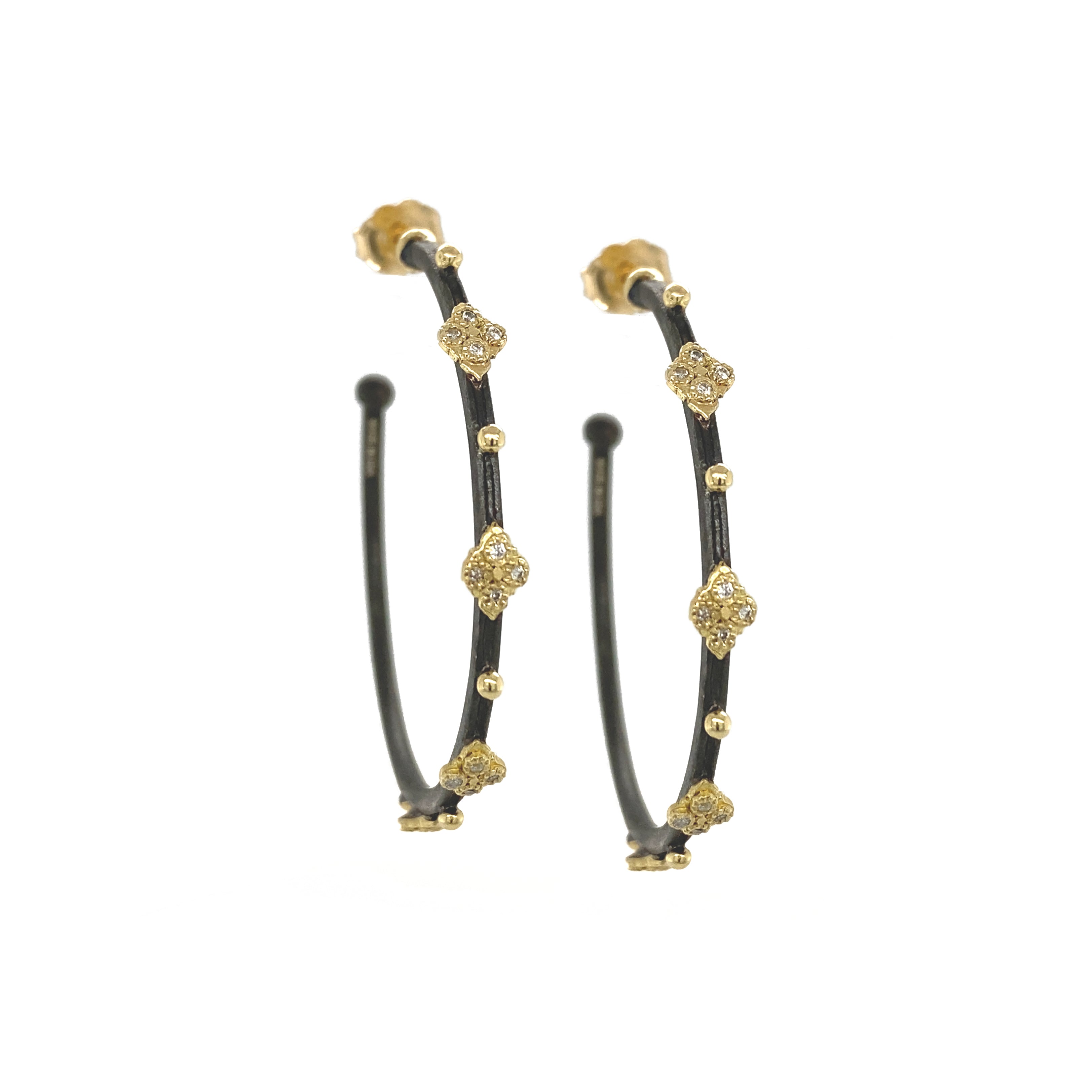Exquisite Diamond Hoop Earrings with Crivelli Detailing - Elegant 14K Gold Jewelry for Women - Perfect for Weddings, Parties & Special Occasions