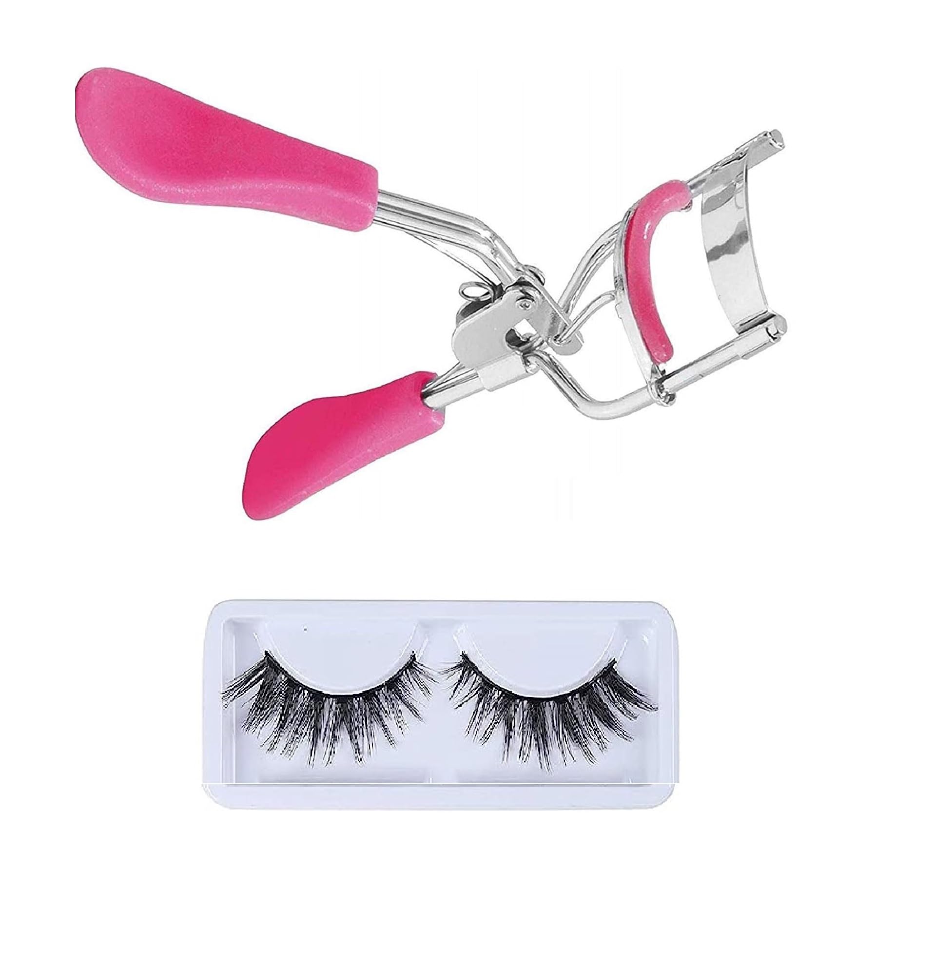 ZAUKY Professional Eyelash Curler with 1 Pair Black False Lashes - Women's & Girls' Eyelash Enhancer Kit for Natural & Dramatic Look | Perfect for Daily Makeup, Parties & Special Occasions