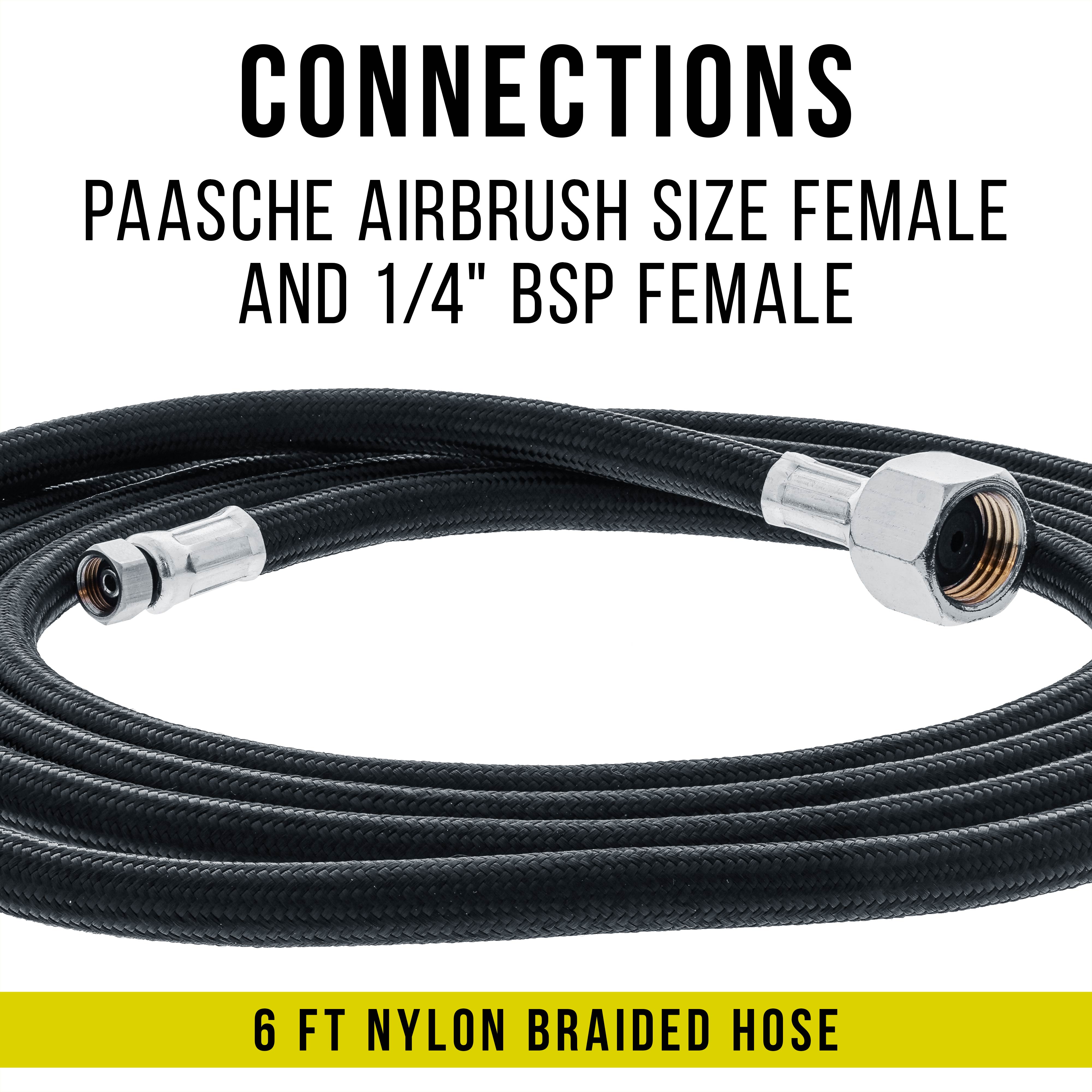 6 Foot Braided Airbrush Hose with 1/4