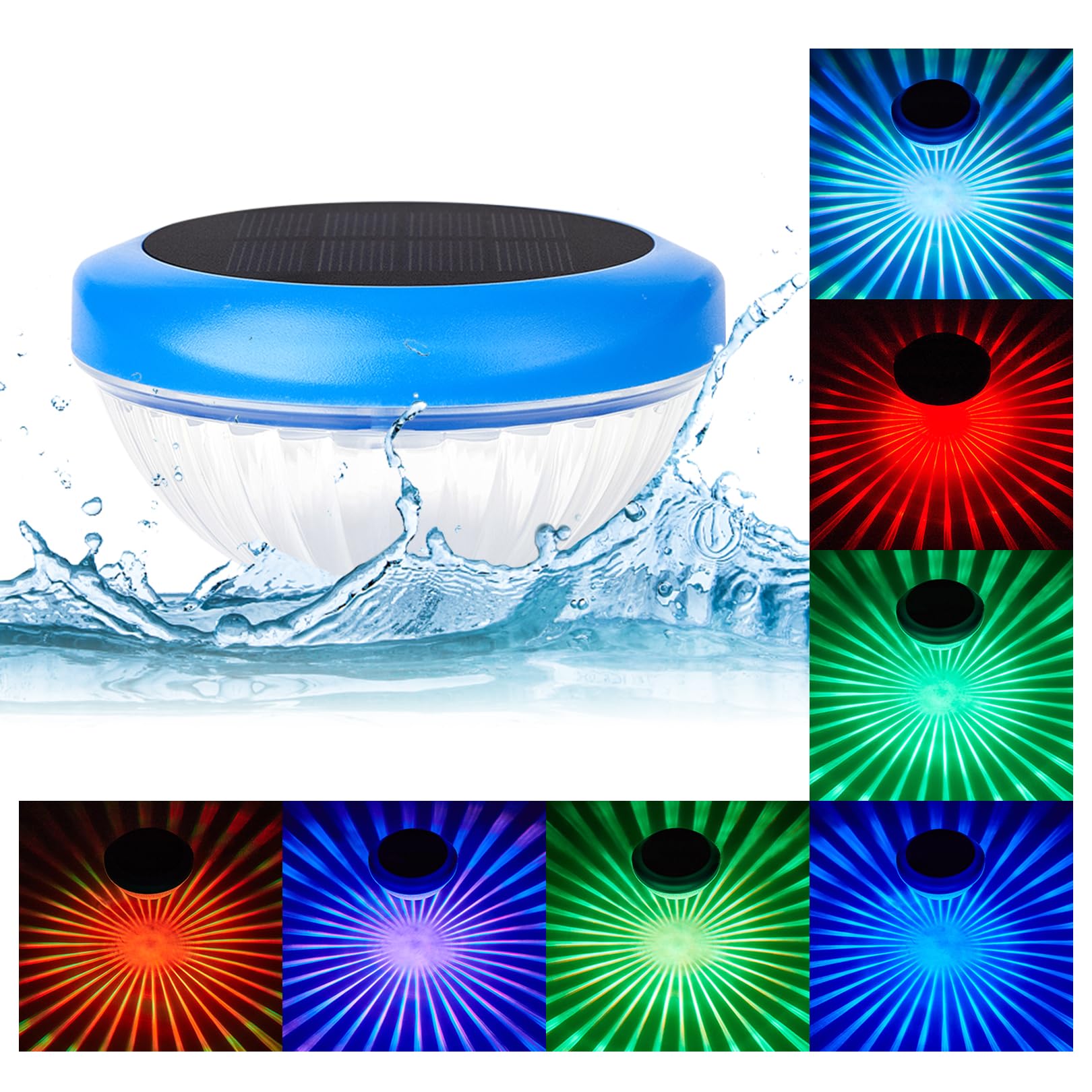 RGB Solar Floating Pool Lights - Waterproof Color Changing LED Lights for Swimming Pools, Hot Tubs, Ponds & Fountains | Outdoor Nighttime Decoration & Safety Lighting