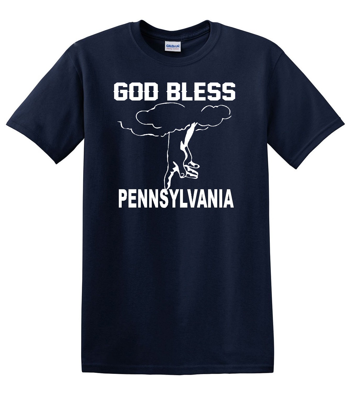 Pennsylvania Navy Blue T-Shirt - God Bless Design for Casual Wear