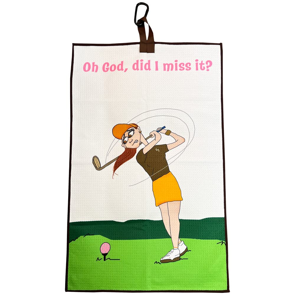 Did I Miss It Waffle Golf Towel | Funny Golf Gift for Women | Perfect for Golf Courses, Driving Range & Clubhouse Use
