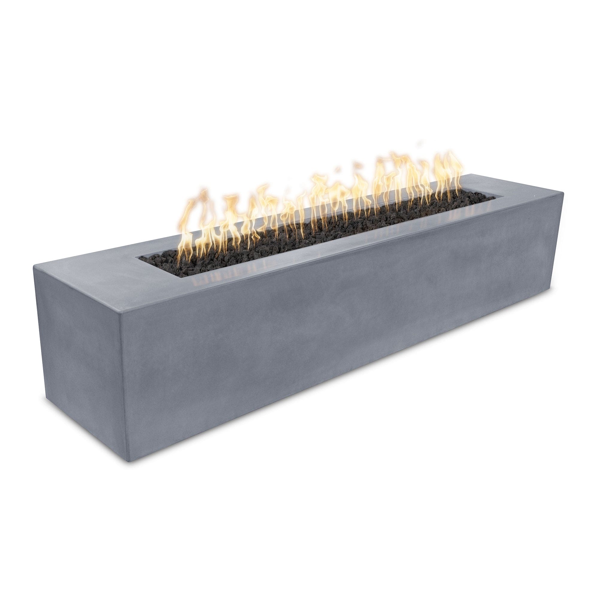 Carmen GFRC Concrete Linear Fire Pit - Modern Outdoor Fireplace for Patio, Backyard, and Garden Gatherings